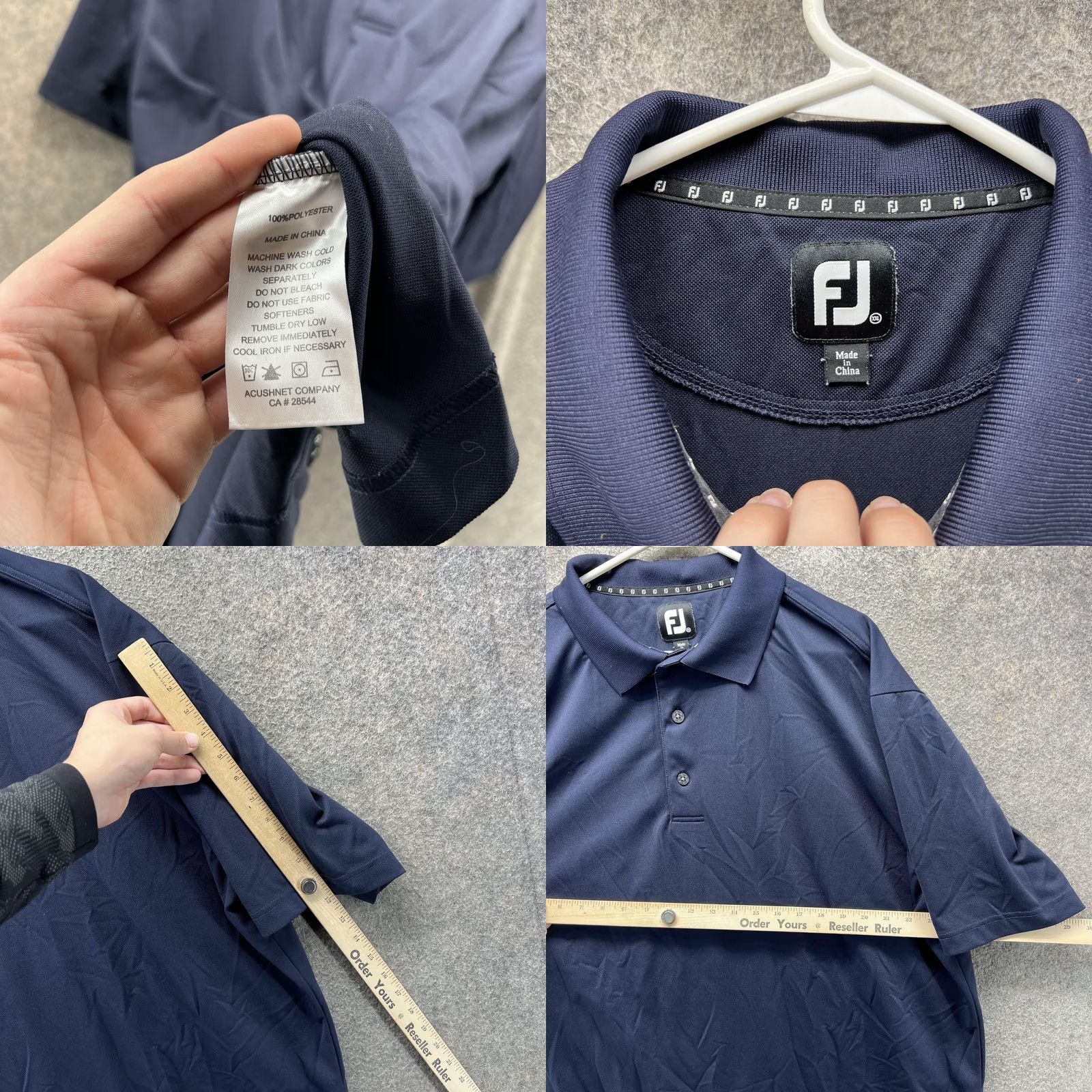 Footjoy FootJoy Polo Shirt Mens 2XL Navy Golf Performance Polyester Short Sleeve Solid Shirt Mens 2XL Navy Polo FootJoy Golf Polo Shirt Size US XXL / EU 58 / 5 - 8 Thumbnail