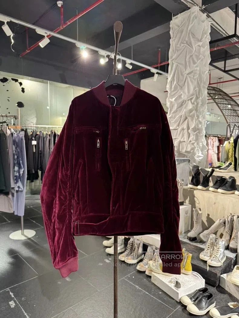 Haider Ackermann Haider Ackermann Red Velvet Bomber Jacket. Size US M / EU 48-50 / 2 - 1 Thumbnail