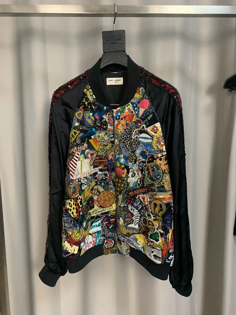 Saint Laurent Paris Saint Laurent Paris Cartoon Embroidered Splicing Jacket-250 Size US M / EU 48-50 / 2 - 1 Thumbnail