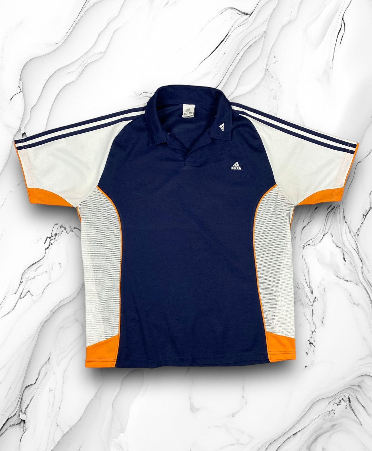 Adidas Vintage Adidas Drill Y2K Polo T Shirt Tee Size US XL / EU 56 / 4 - 1 Thumbnail