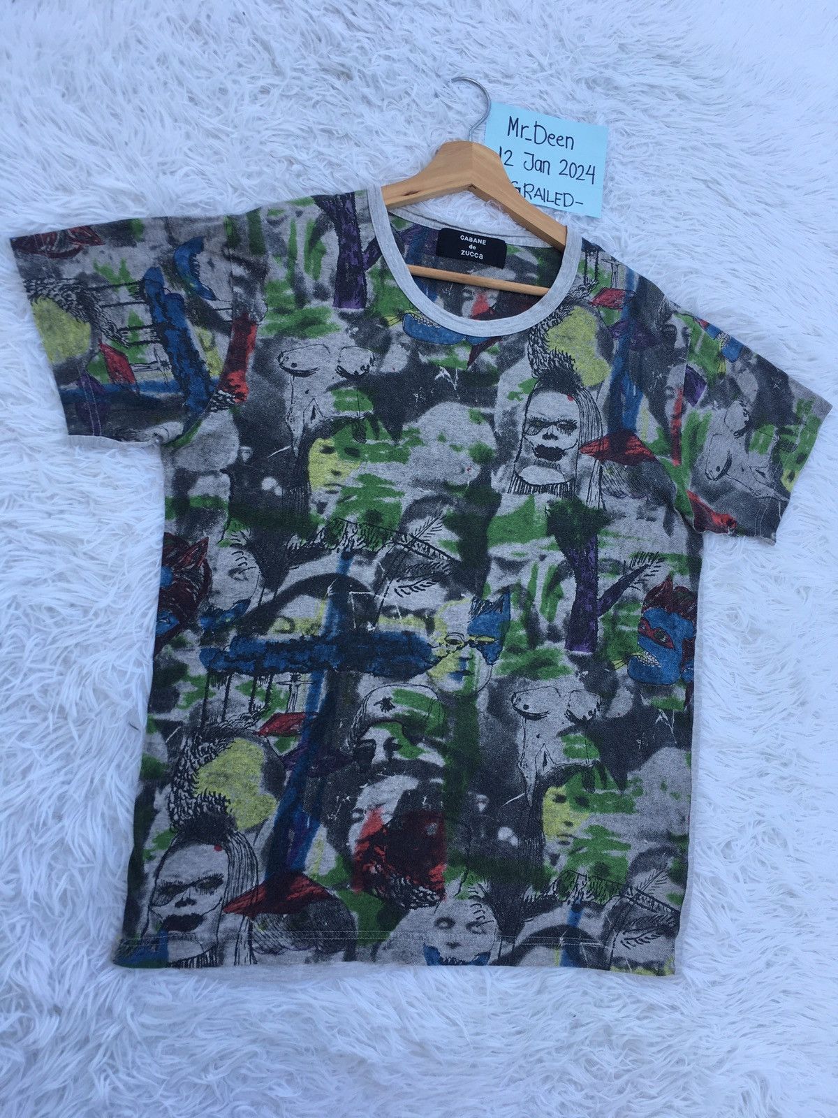 CABANE de ZUCCa Rare Vintage Cabane de Zucca Fullprint Art Design Tshirt Size US M / EU 48-50 / 2 - 3 Thumbnail