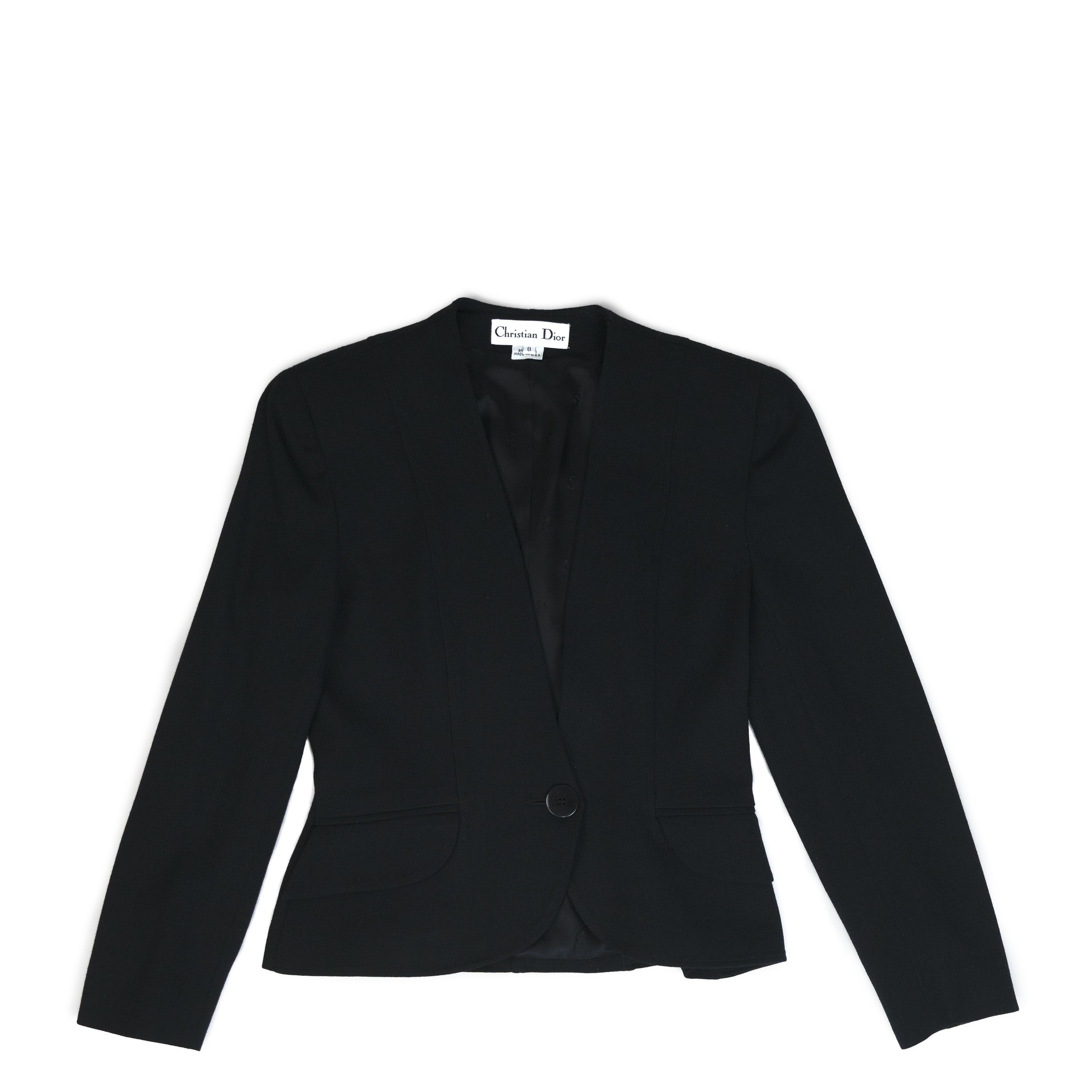 Christian Dior Monsieur Vintage Christian Dior Black One Button Blazer Size M / US 6-8 / IT 42-44 - 1 Thumbnail