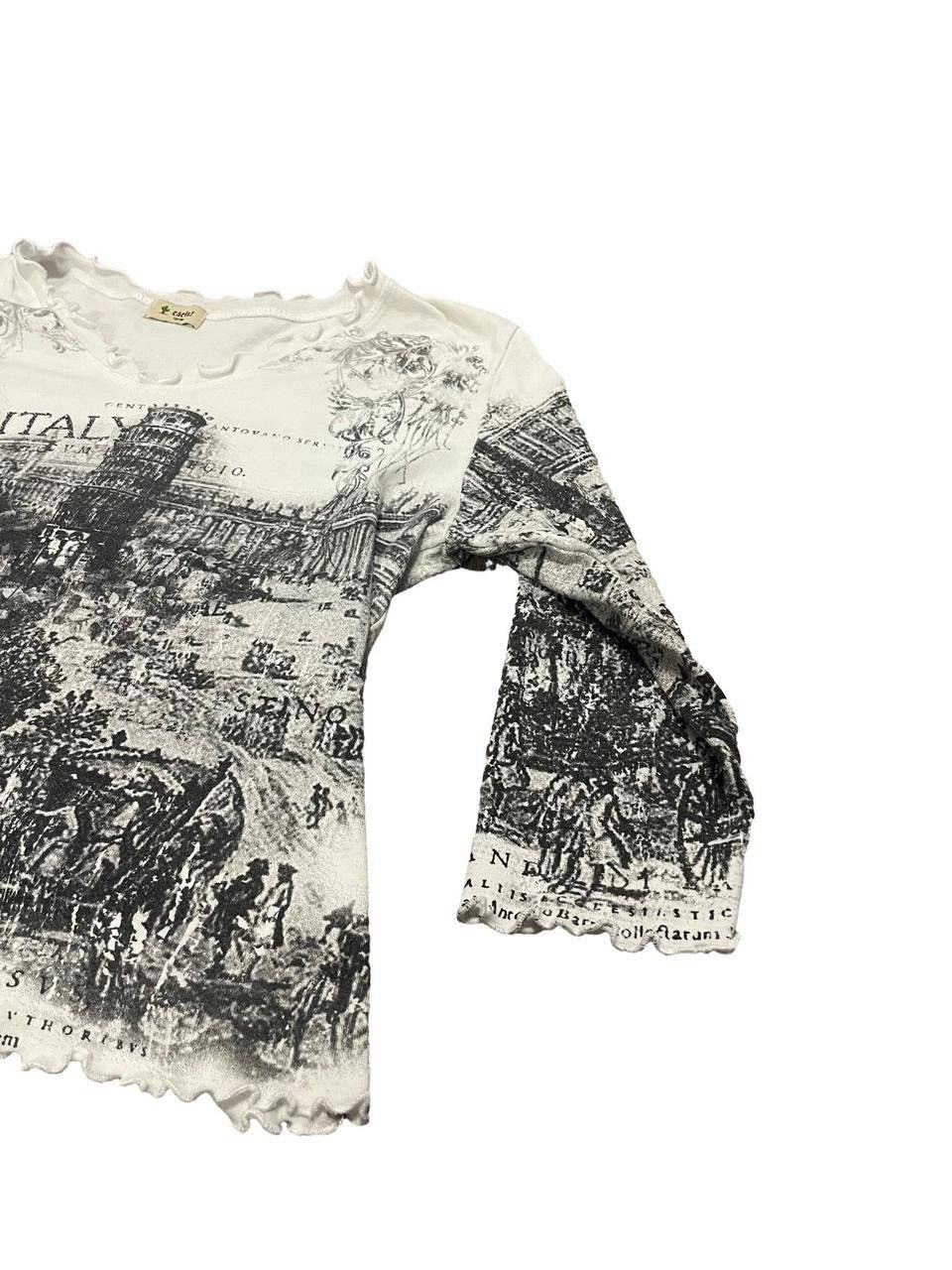 Other Italy Long Sleeve Shirt AOP Rhinestone Graphic Size L / US 10 / IT 46 - 4 Thumbnail