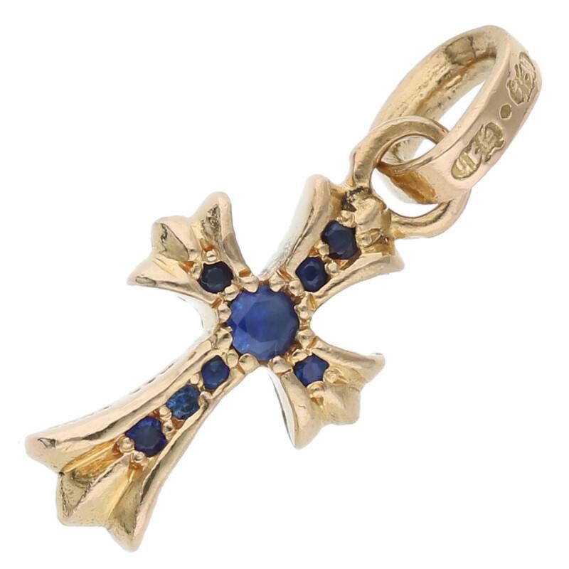 image of Chrome Hearts Gold Sapphire Pendant, Men's