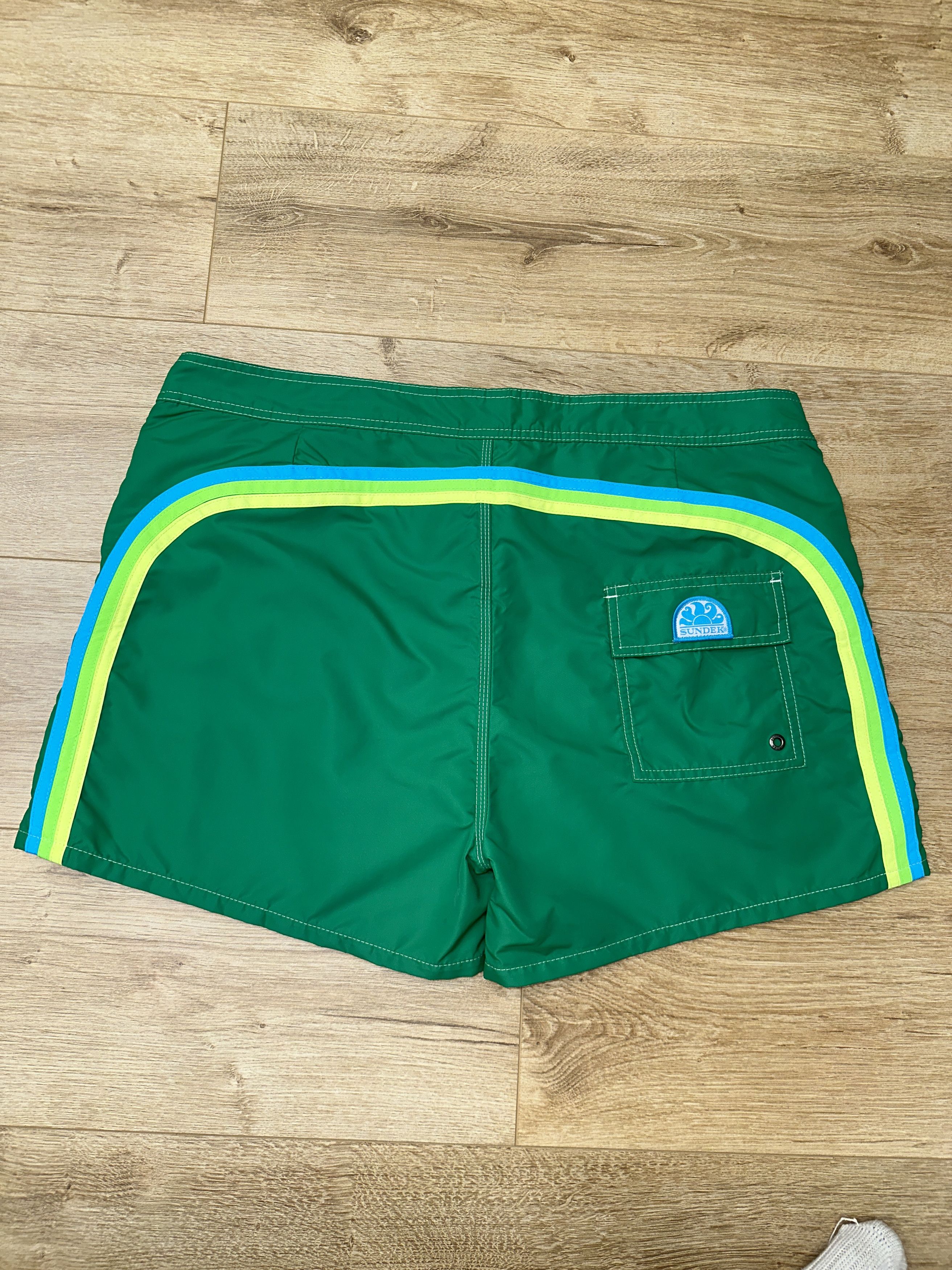 Sundek Sundek 38 Swim Shorts Green Rainbow Arc Stripe Size 38 Size US 38 / EU 54 - 2 Thumbnail