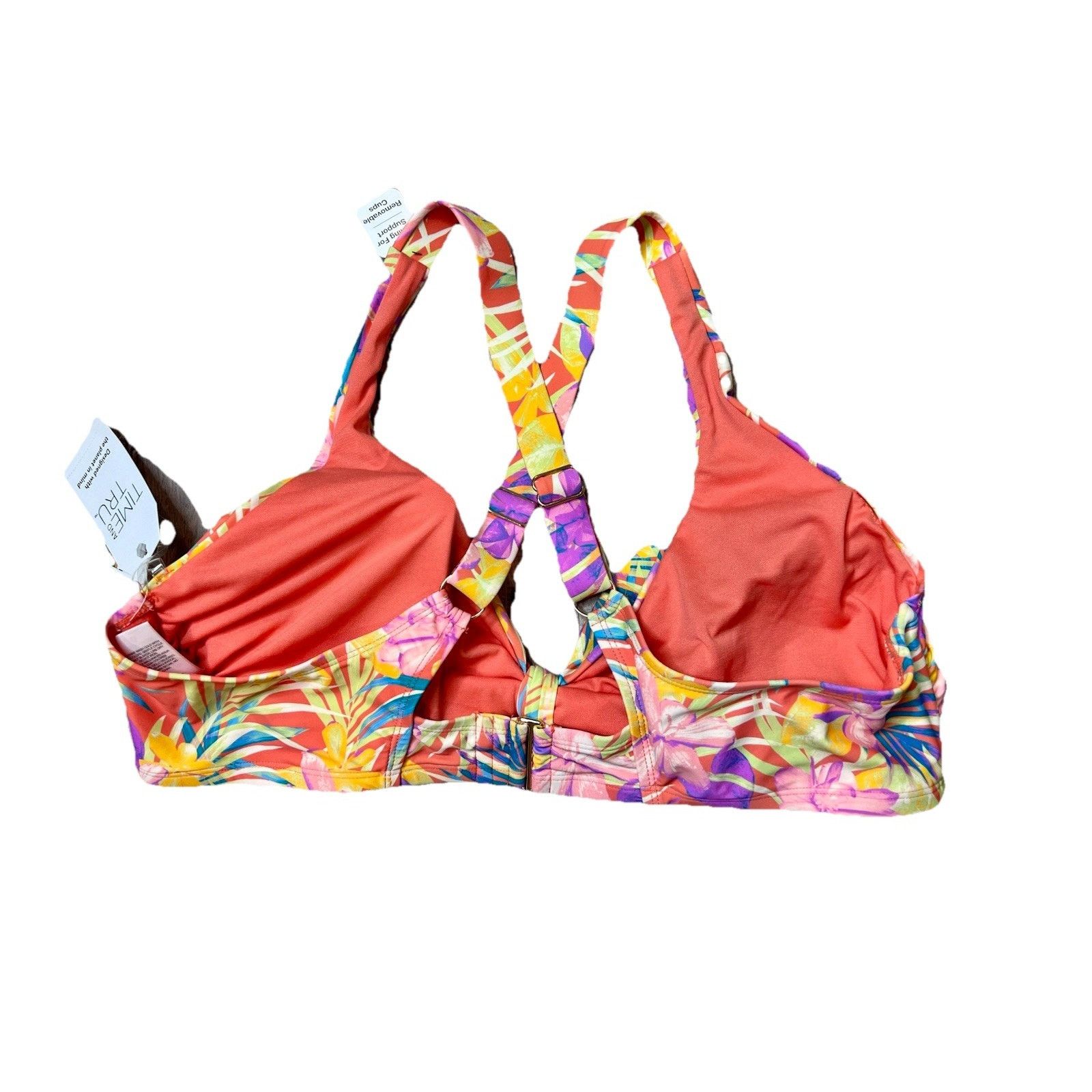 Other Time and Tru Tropical Floral Bikini Swimsuit Yellow 2pc NWT Size XXL / US 16-18 / IT 52-54 - 6 Thumbnail