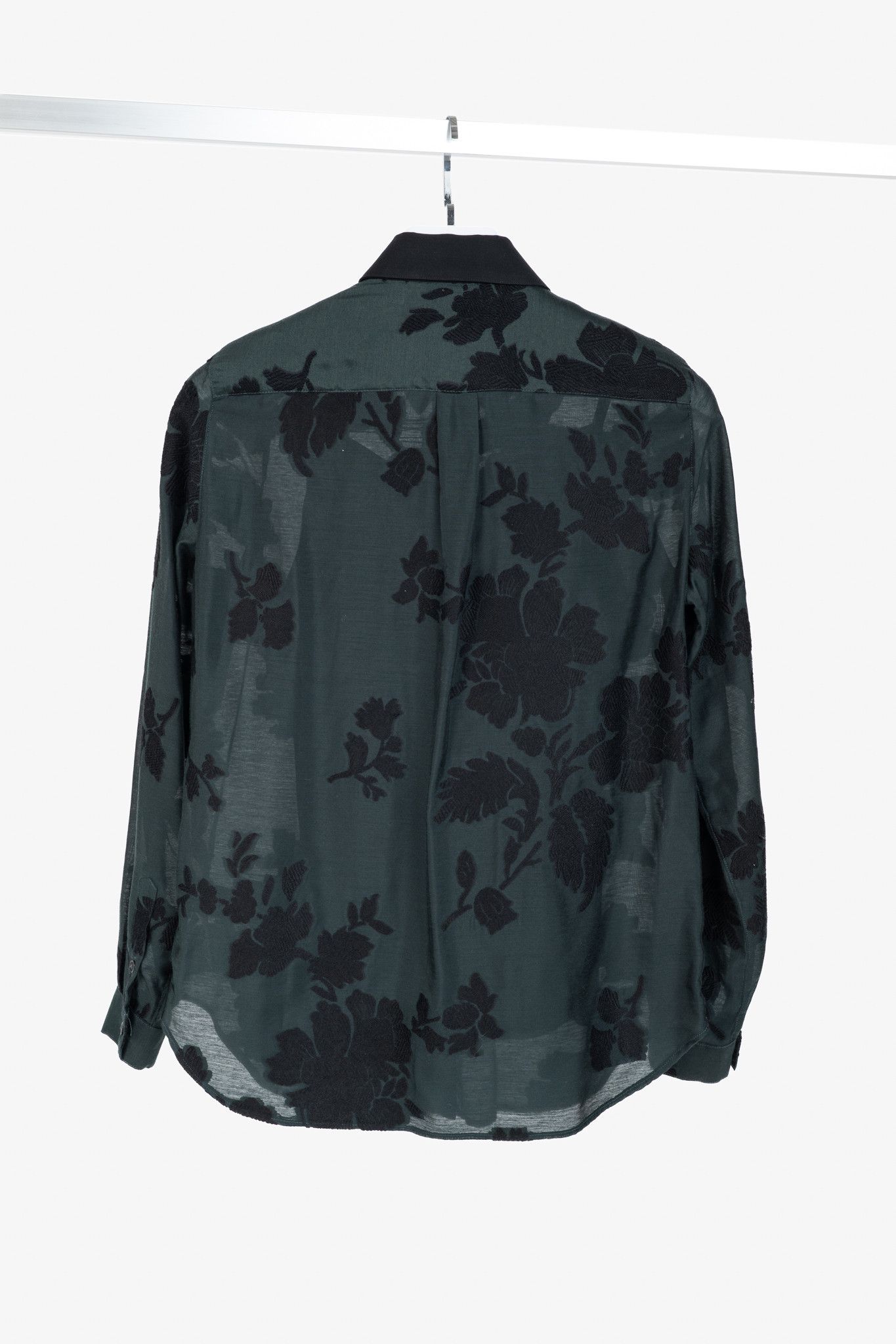 Burberry Burberry Green Floral Fil Coupe Buttoned Shirt Size S / US 4 / IT 40 - 2 Thumbnail
