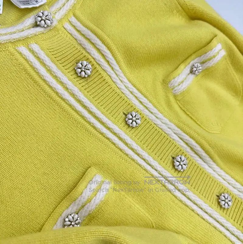 Chanel Chanel Yellow Cashmere Knit Sweater for Women . Size M / US 6-8 / IT 42-44 - 4 Thumbnail