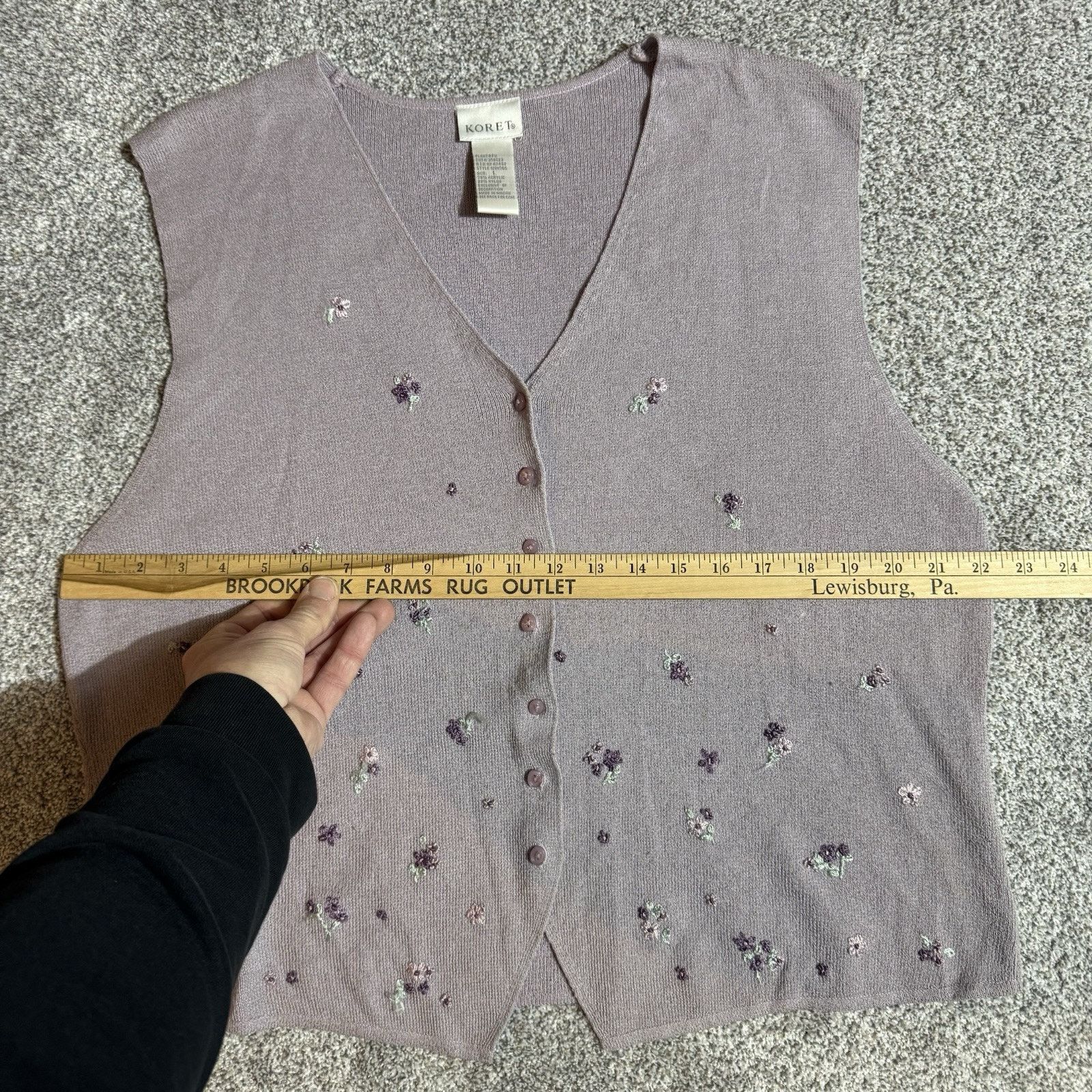 Other Koret Sweater Vest Large Cottagecore Embroidered Vintage 90s Size L / US 10 / IT 46 - 4 Thumbnail