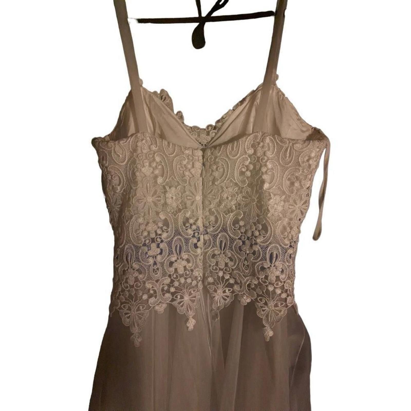 Designer Vintage 90s Alyce Designs White Lace Coquette Dress Size S / US 4 / IT 40 - 3 Thumbnail