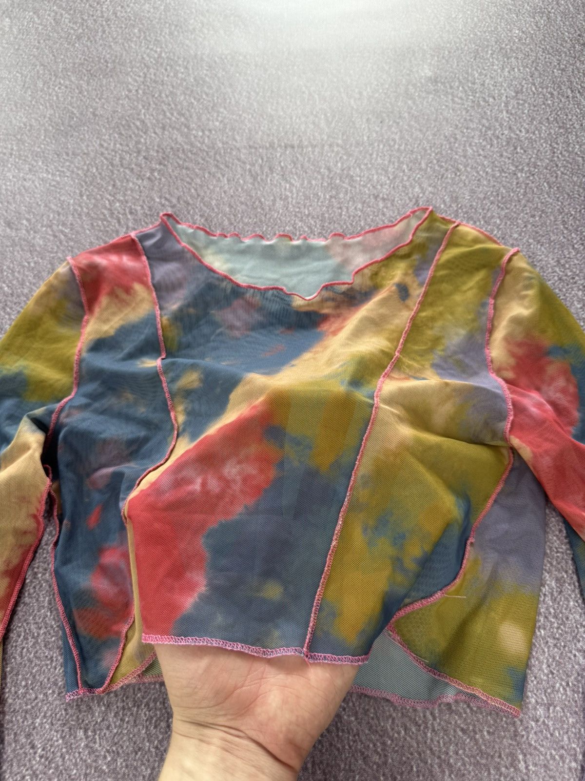 Japanese Brand Y2K Multicolour Glamour JPG Style Mesh Long Sleeve Size M / US 6-8 / IT 42-44 - 7 Thumbnail