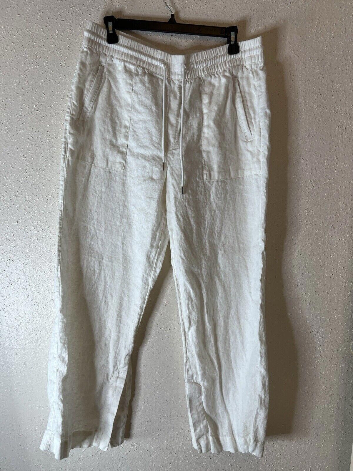 Designer Athleta Women’s Retreat Wide Leg Linen Pant Drawstring Sz 12 Size 34" / US 12 / IT 48 - 2 Thumbnail