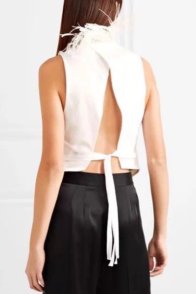 Ann Demeulemeester ANN DEMEULEMEESTER 18ss Feather Embroidered White Vest 36 Size XS / US 0-2 / IT 36-38 - 4 Thumbnail