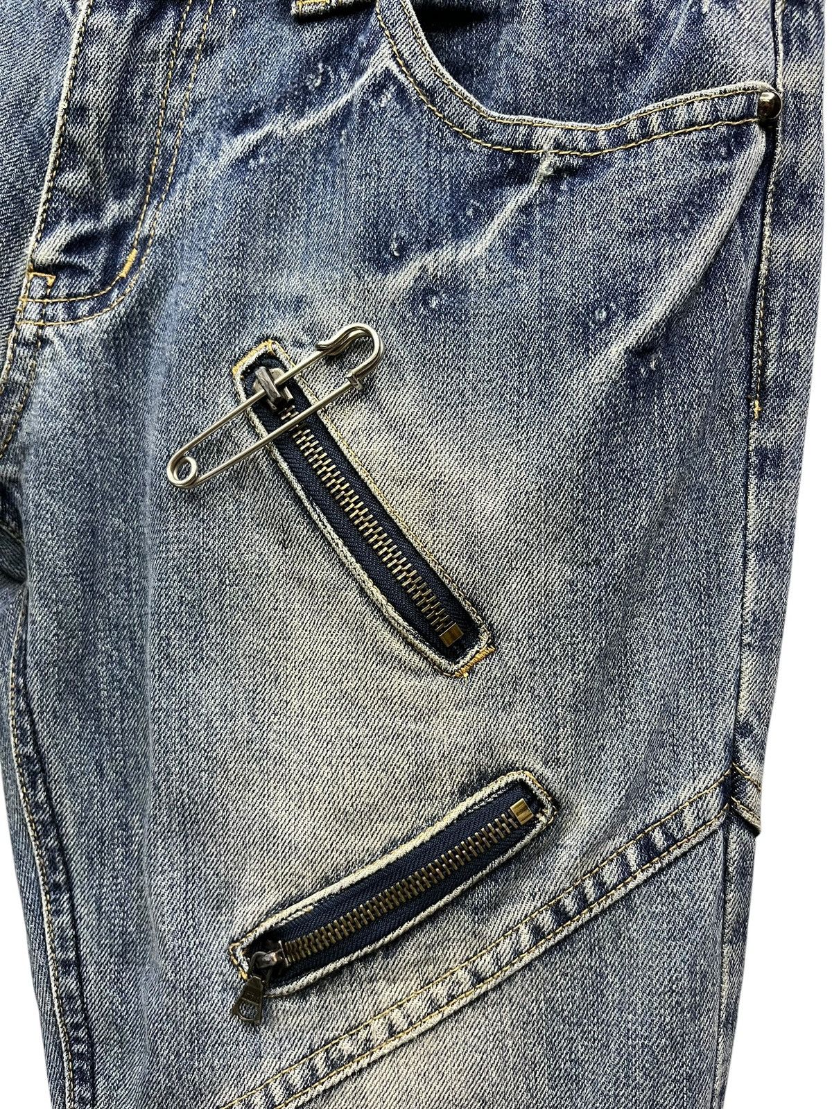 Japanese Brand 🔥Ultra Rare MIDAS Bondage Multi Zip Flare Punk Denim Japan Size US 31 - 7 Thumbnail