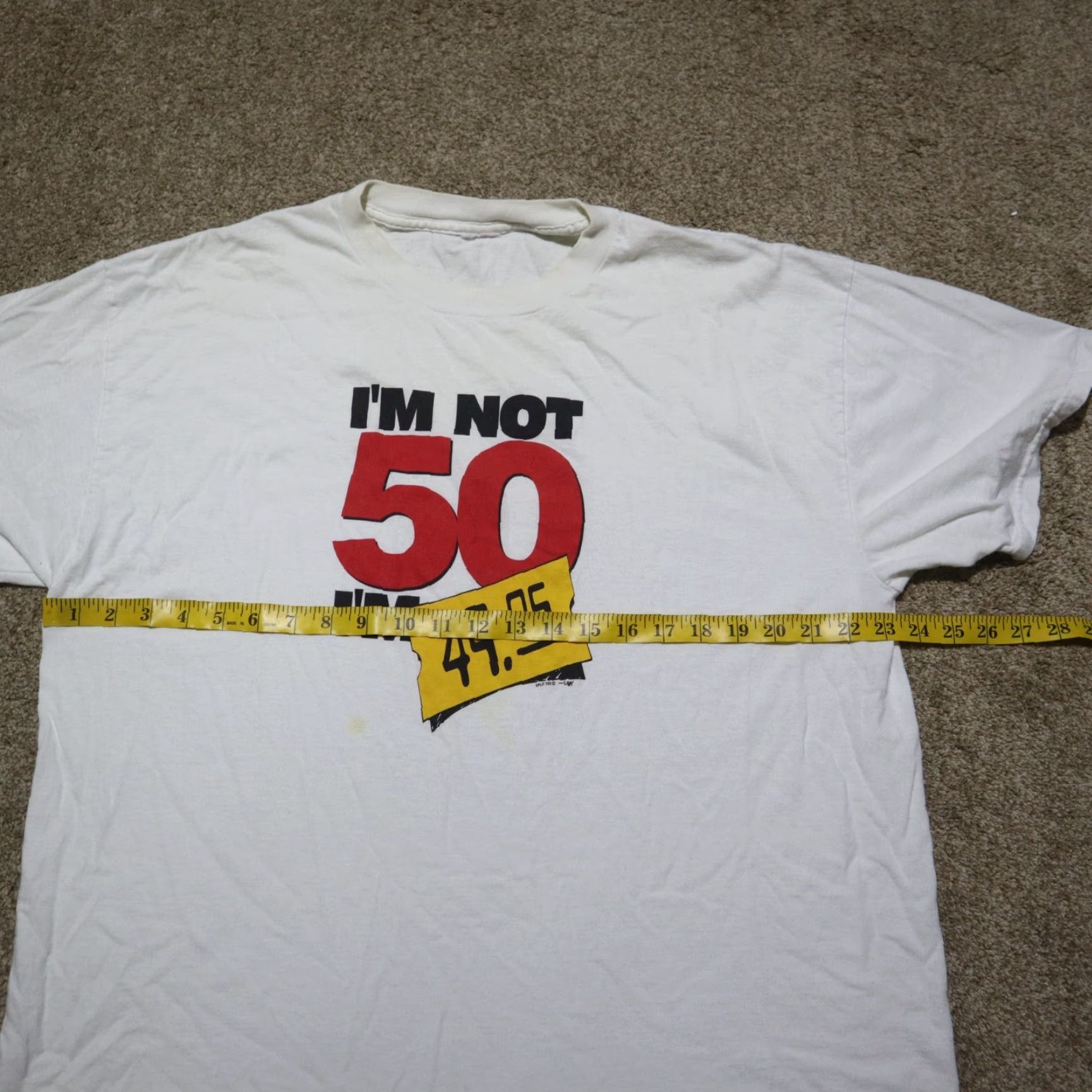 Gildan VINTAGE Nike Shirt Mens XL White 49.95 I’m Not 50 I’m 49.95 Funny T Shirt XL Mens White Size US XL / EU 56 / 4 - 3 Thumbnail