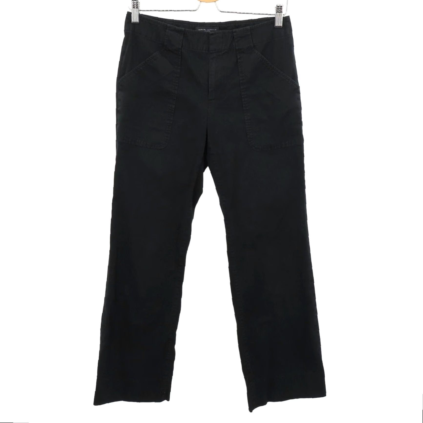 Banana Republic Banana Republic Womens 6 Martin Black Cotton Blend Trouser Career Pants Pockets Dress Pants/Workwear/Business Casual (Regular) Black Womens Pants Size 28" / US 6 / IT 42 - 2 Thumbnail