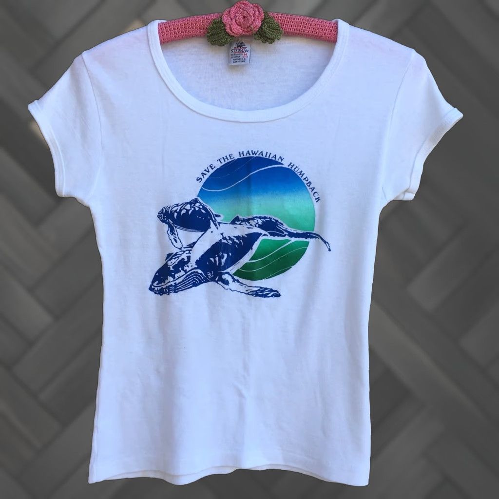 Vintage VINTAGE Stedman T-Shirt Hawaiian Humpback Whale Graphics White 1980s M Ladies Size M Casual Size M / US 6-8 / IT 42-44 - 1 Thumbnail