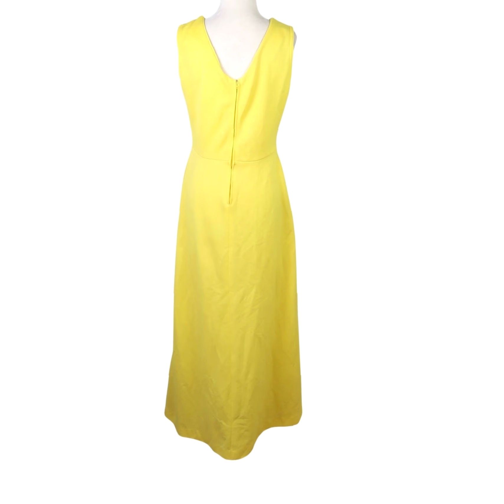 Vintage VINTAGE Montgomery Ward Maxi Dress A-Line Sleeveless Yellow M 90s Bohemian 70s Zip Back Womens Size M / US 6-8 / IT 42-44 - 4 Thumbnail