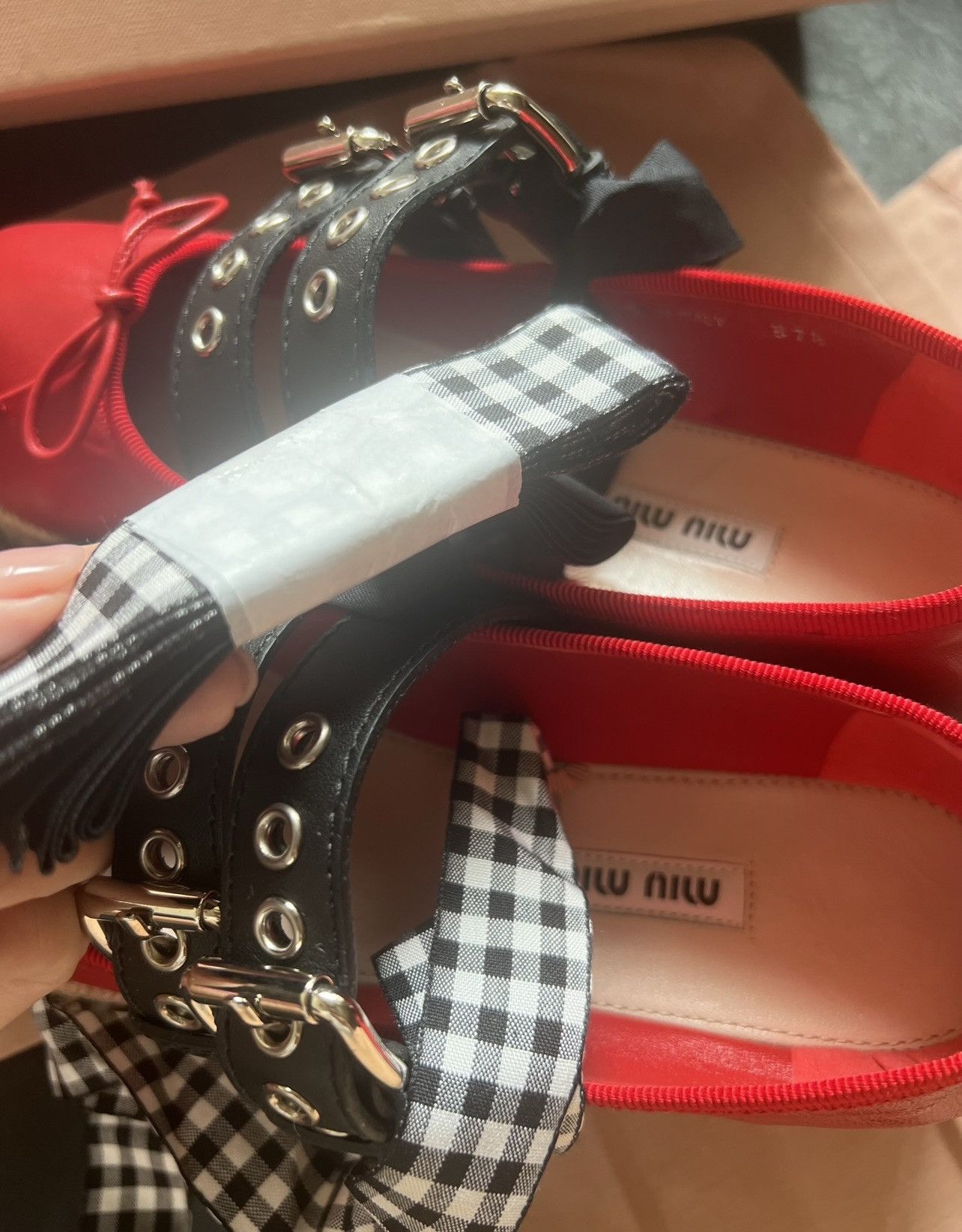 Miu Miu 🔥 Miu Miu Girl iconic leather ballerina ballet shoes Size US 5 / EU 37 - 5 Thumbnail