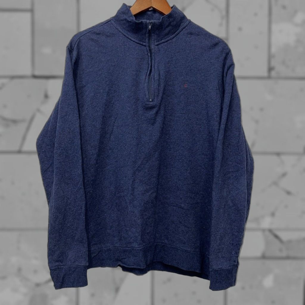 Vintage Criquet Blue Half Zip Pullover Sweater Mens Large Size US L / EU 52-54 / 3 - 1 Thumbnail