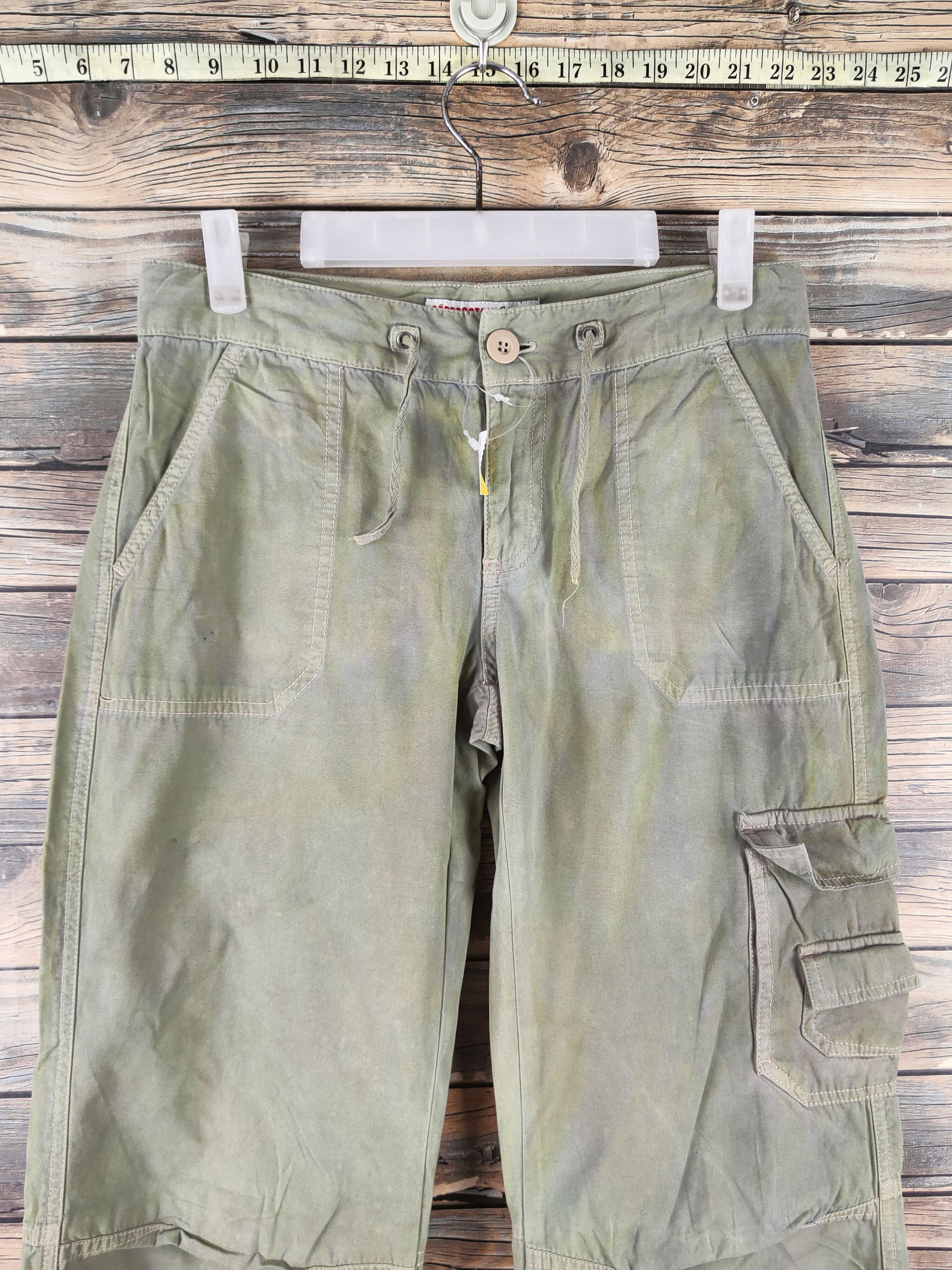 Aeropostale DL Aeropostale Green Faded Multipocket Cargo Pants #46-359 Size 28" / US 6 / IT 42 - 2 Thumbnail