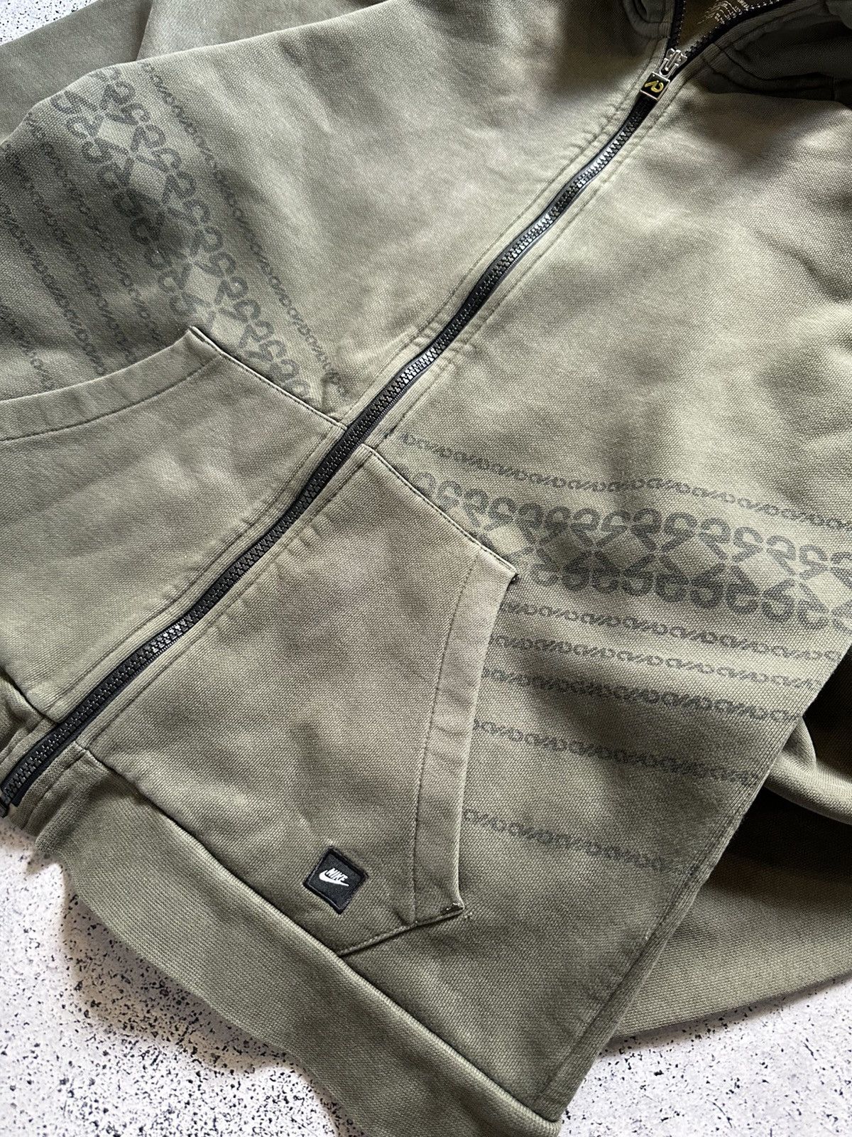 Nike × Vintage Vintage Nike Zip Hoodie Khaki Mini Logo Y2K USA Size US S / EU 44-46 / 1 - 3 Thumbnail