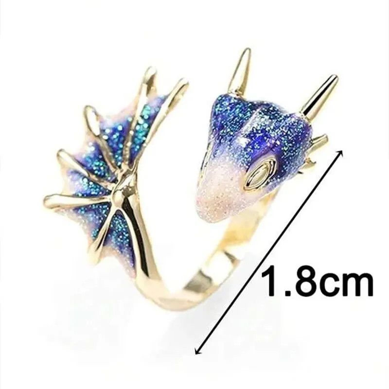 Other Blue Two Dragon Rings Size ONE SIZE - 4 Thumbnail