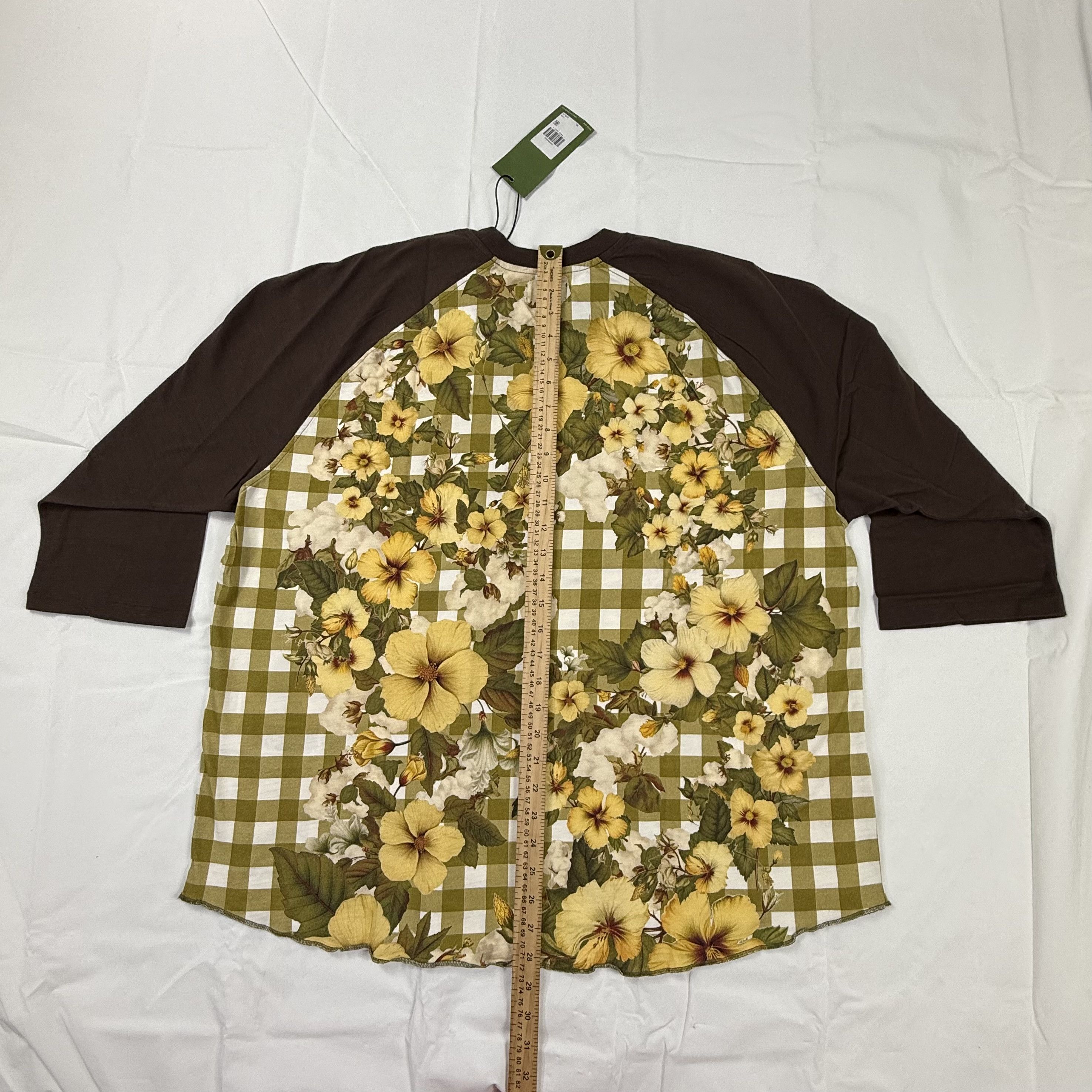 DENIM TEARS × Levi's Levi's x Denim Tears Raglan Floral Gingham Baseball Tee XL Size US XL / EU 56 / 4 - 3 Thumbnail