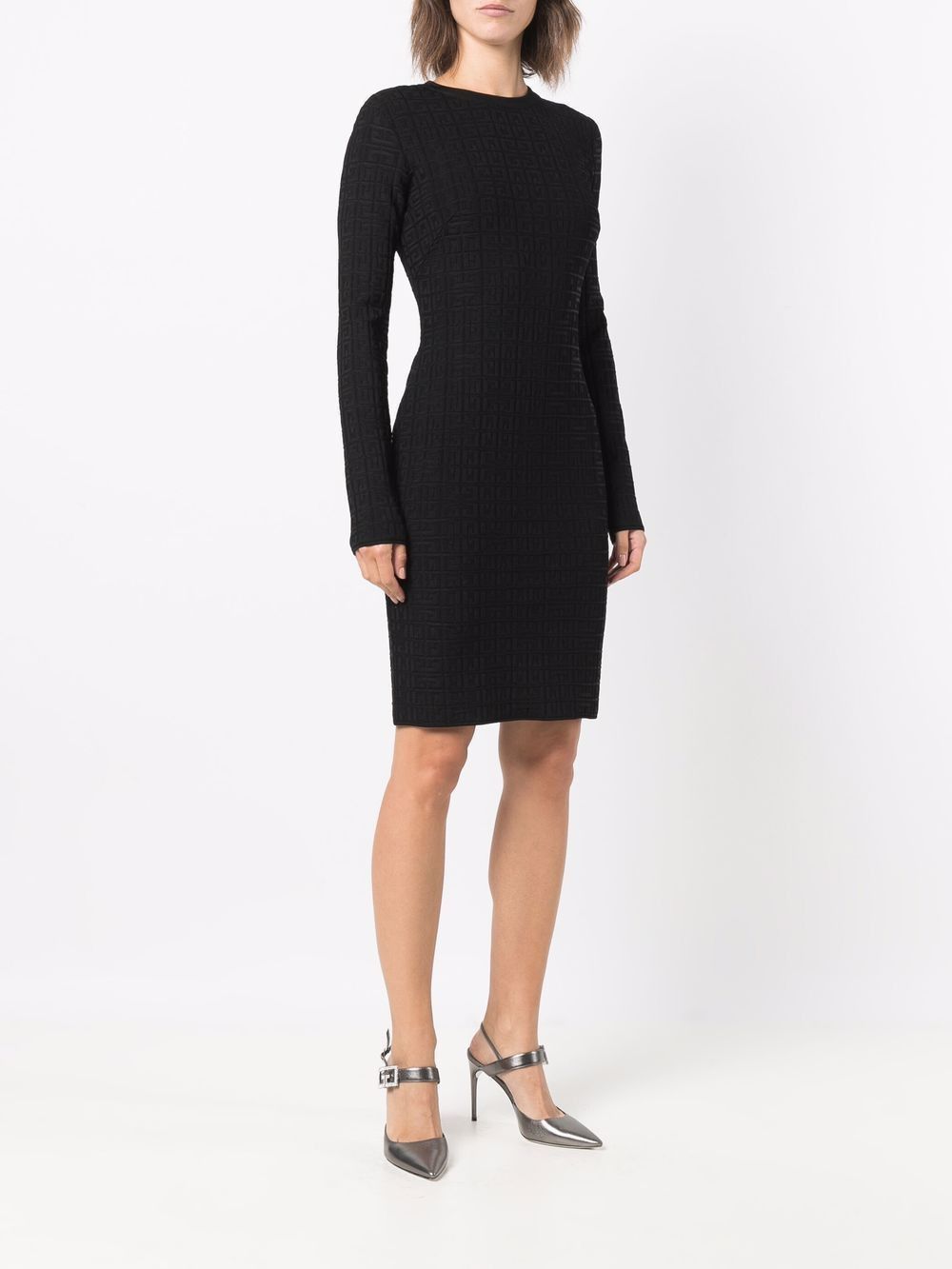 Givenchy o1w1db10325 4G Allover Knitted Dress in Black Size L / US 10 / IT 46 - 2 Thumbnail