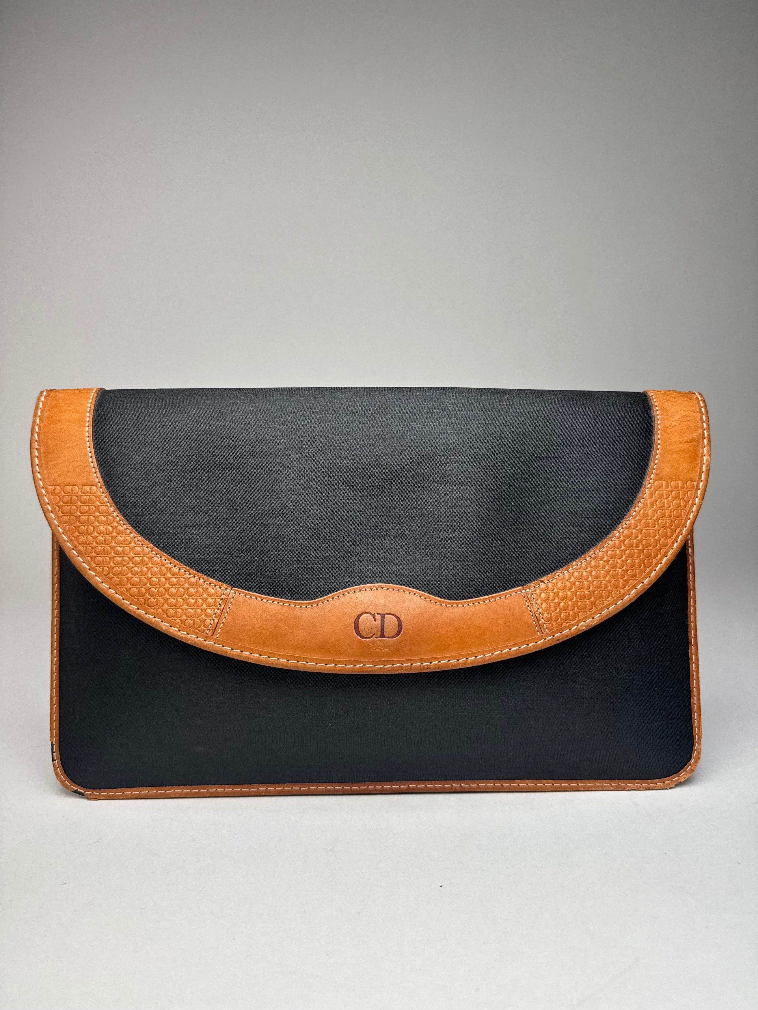 Dior Vintage Leather Clutch black Brown Size ONE SIZE - 1 Thumbnail