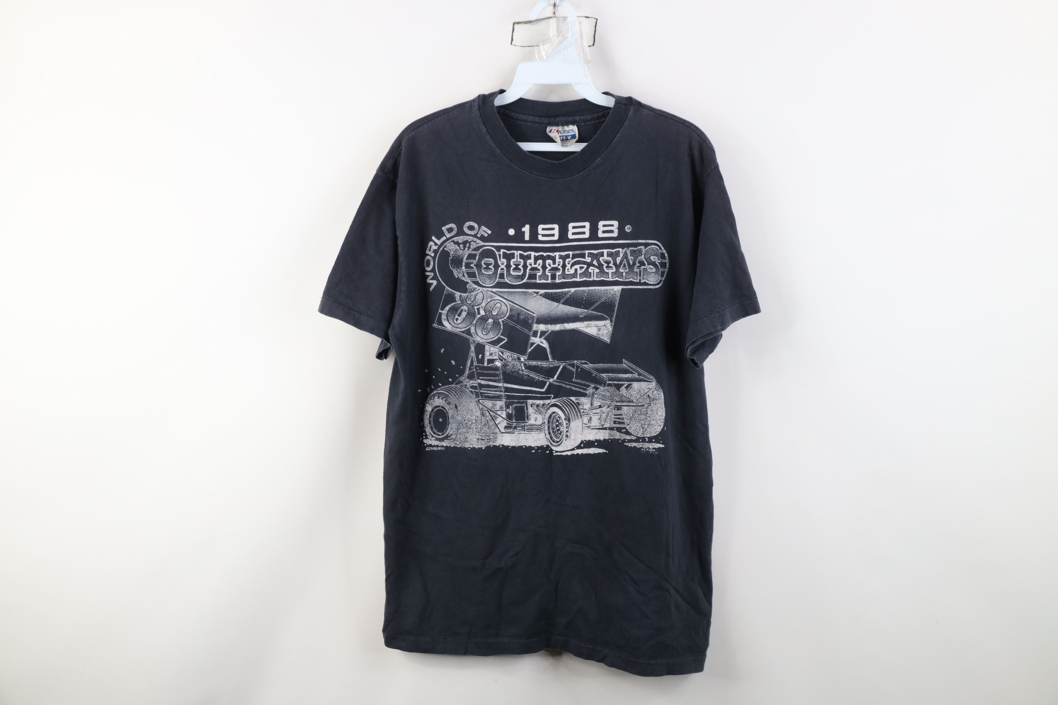 Vintage Vintage 80s 1988 World of Outlaws Car Racing T-Shirt USA Size US L / EU 52-54 / 3 - 1 Thumbnail