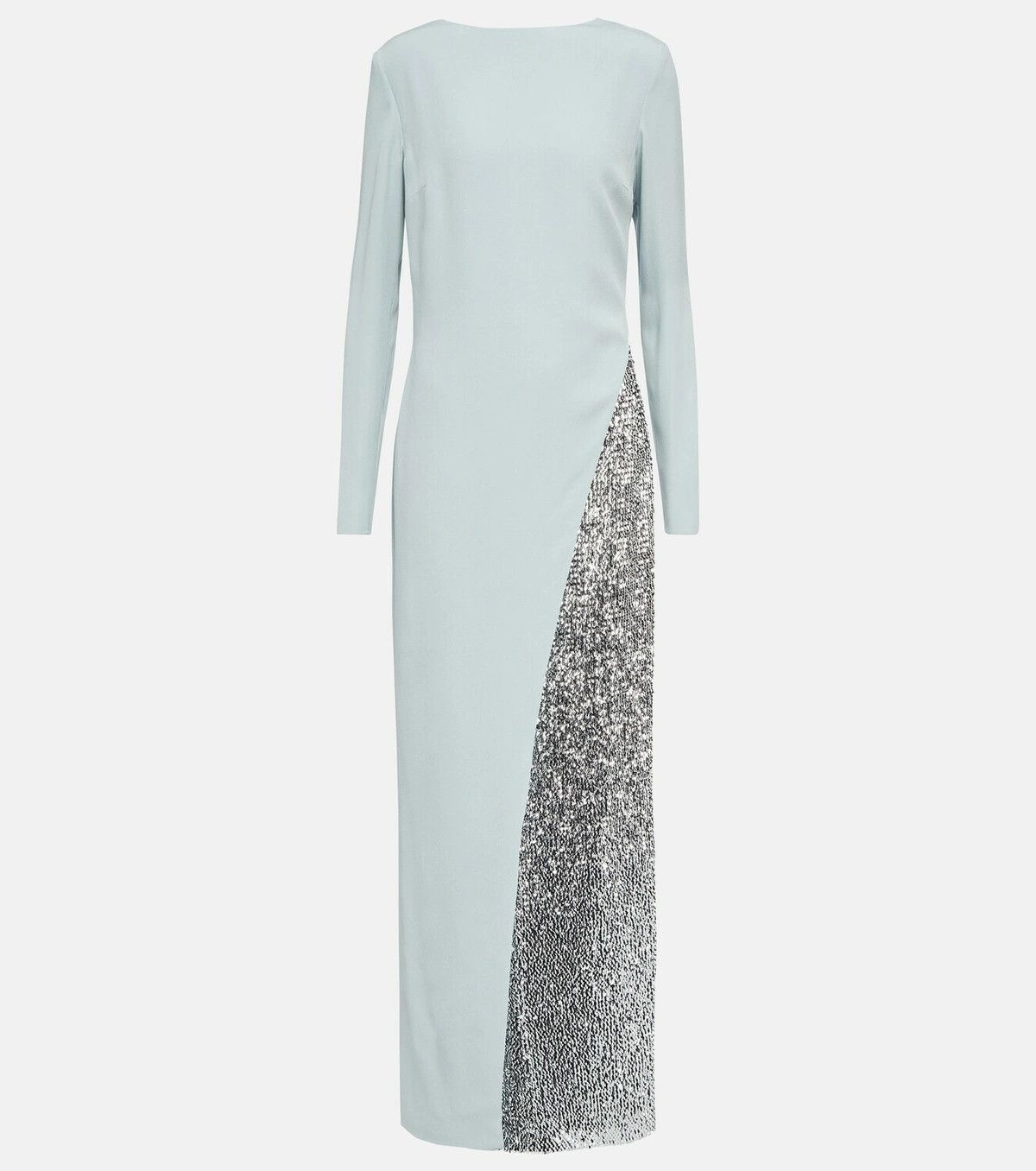 o1srvl11e0125 Sequined Maxi Dress in Light Blue/Silver