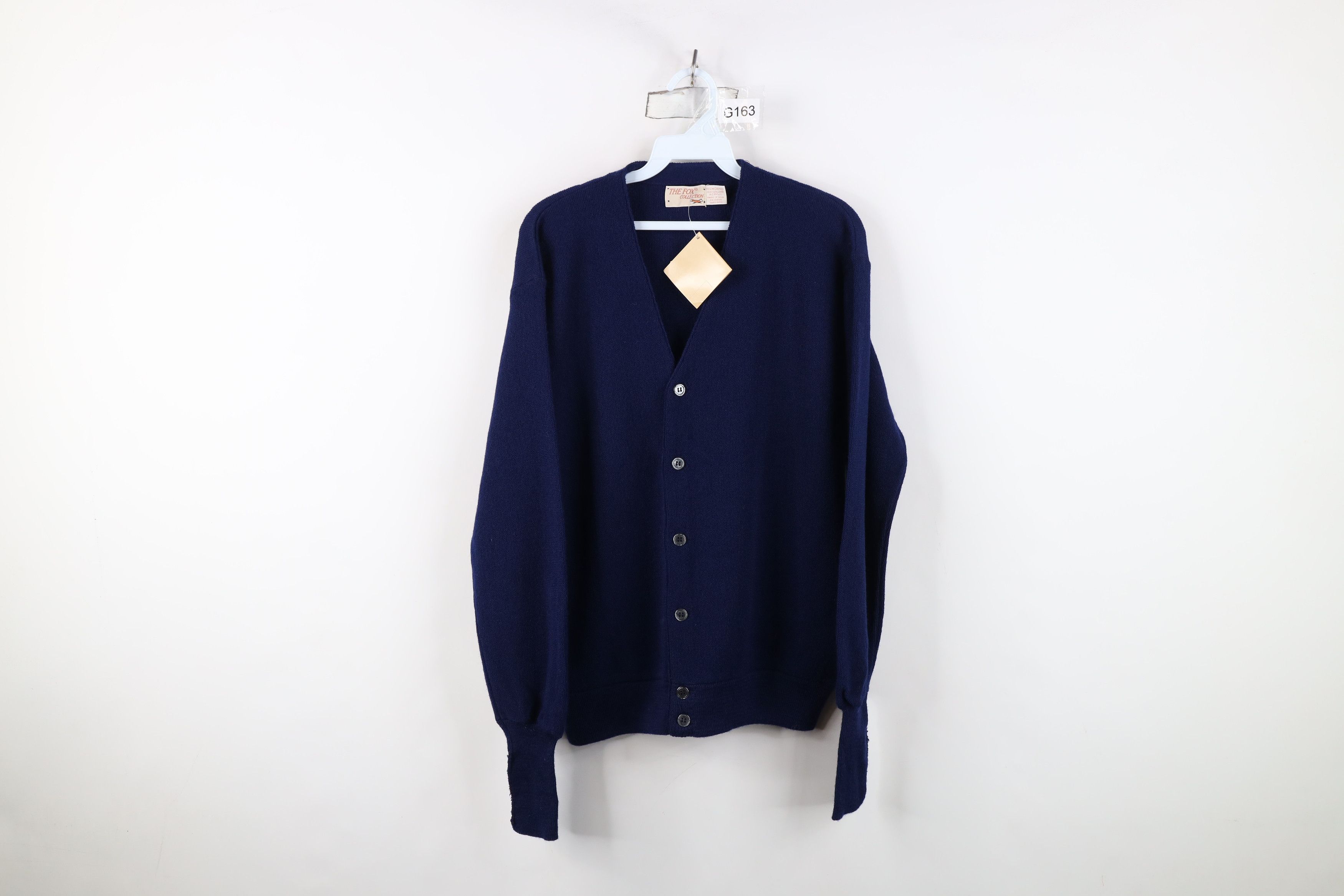 Vintage Deadstock Vintage 70s Streetwear Cardigan Sweater Blue USA Size US M / EU 48-50 / 2 - 1 Thumbnail