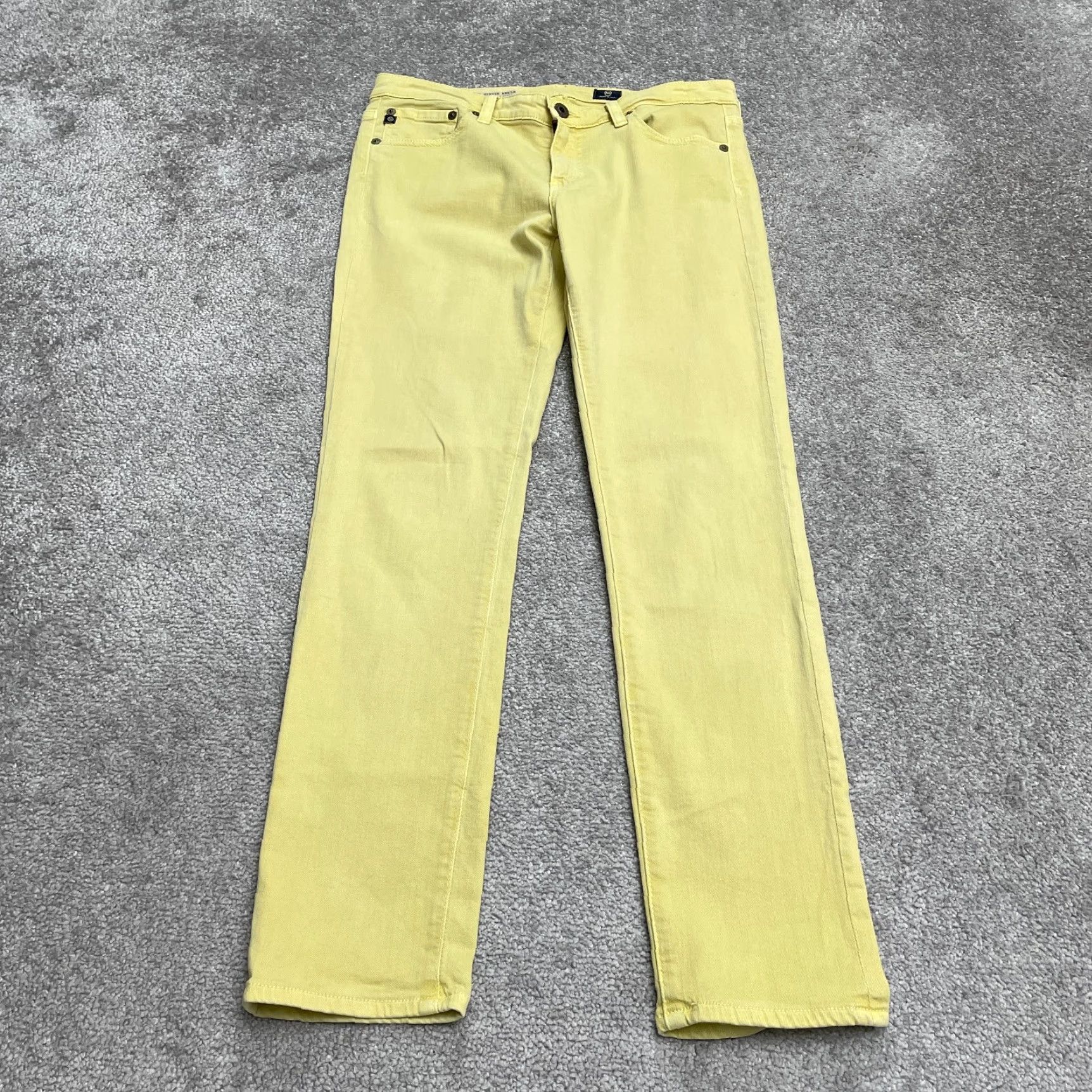 Vintage VINTAGE? Wait no vintage: The Stevie Ankle Smil Straight Jeans Womens 28R Yellow AG Adriano Goldschmied Jeans 28in Inseam Size 28" / US 6 / IT 42 - 2 Thumbnail