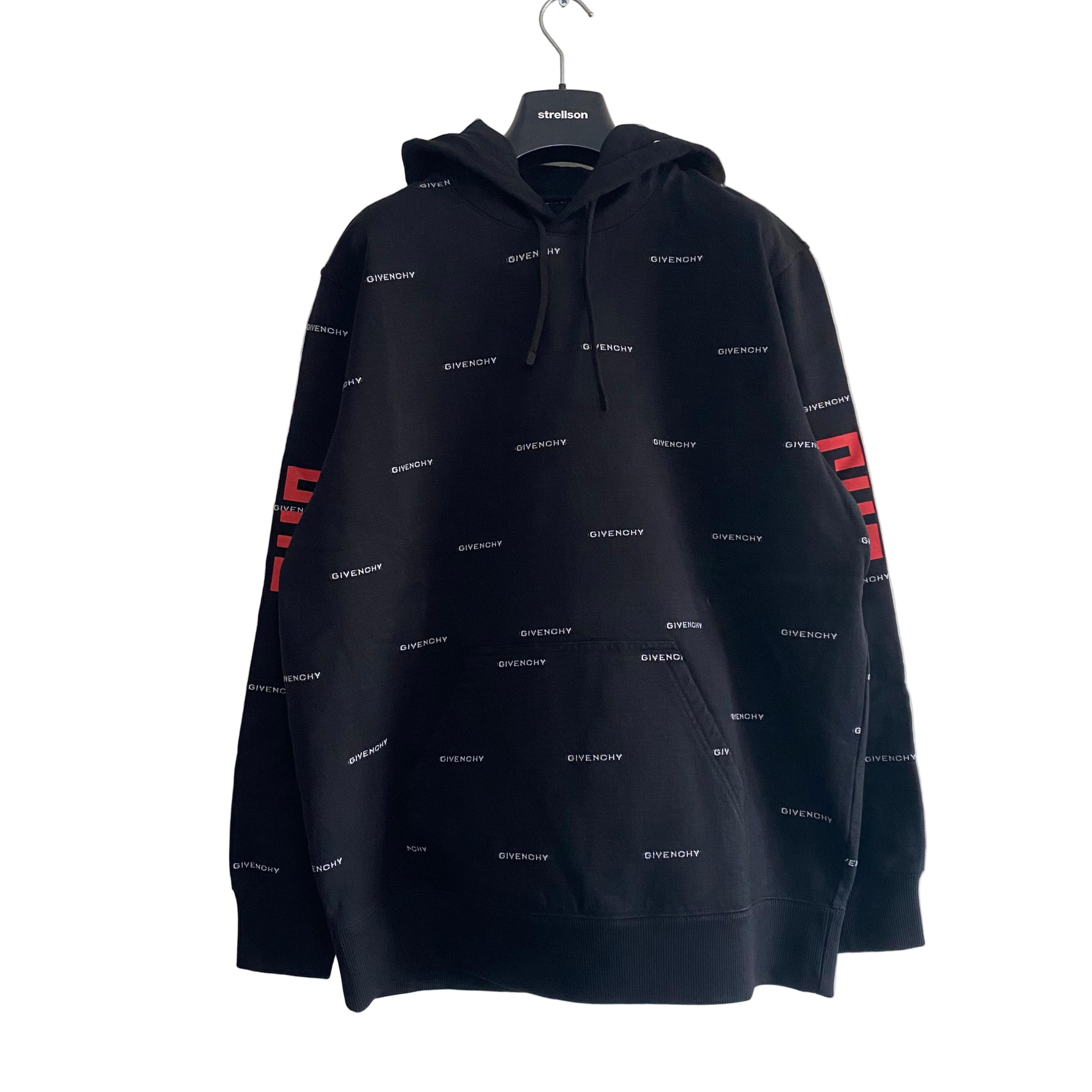 Givenchy Black All Over Jacquard Logo Oversized Hoodie Size US S / EU 44-46 / 1 - 1 Thumbnail