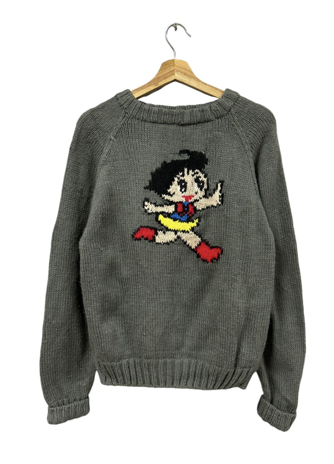 Vintage Vtg🔥60’s Cowinchan Knitwear Girl Cartoon Pullover Size US L / EU 52-54 / 3 - 2 Thumbnail