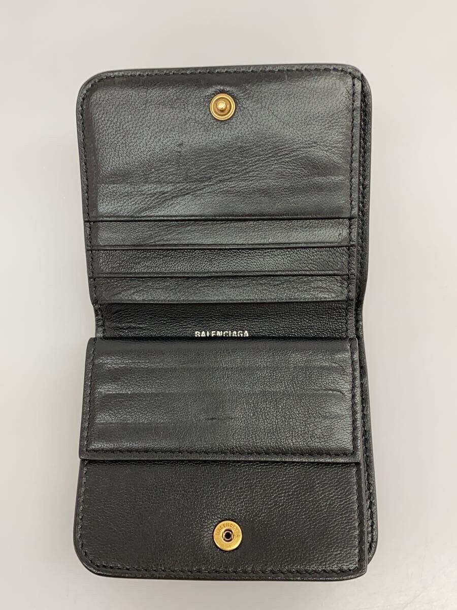 Balenciaga Balenciaga Leather Bi-Fold Wallet Black Size ONE SIZE - 4 Thumbnail