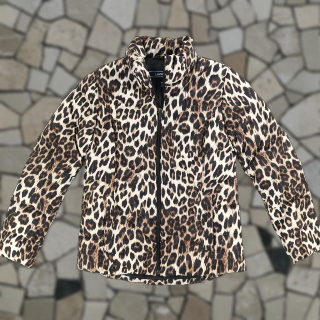 Lands' End Lands End Cheetah Print Down Puffer Jacket Women's XS Shirt Size XS / US 0-2 / IT 36-38 - 1 Thumbnail