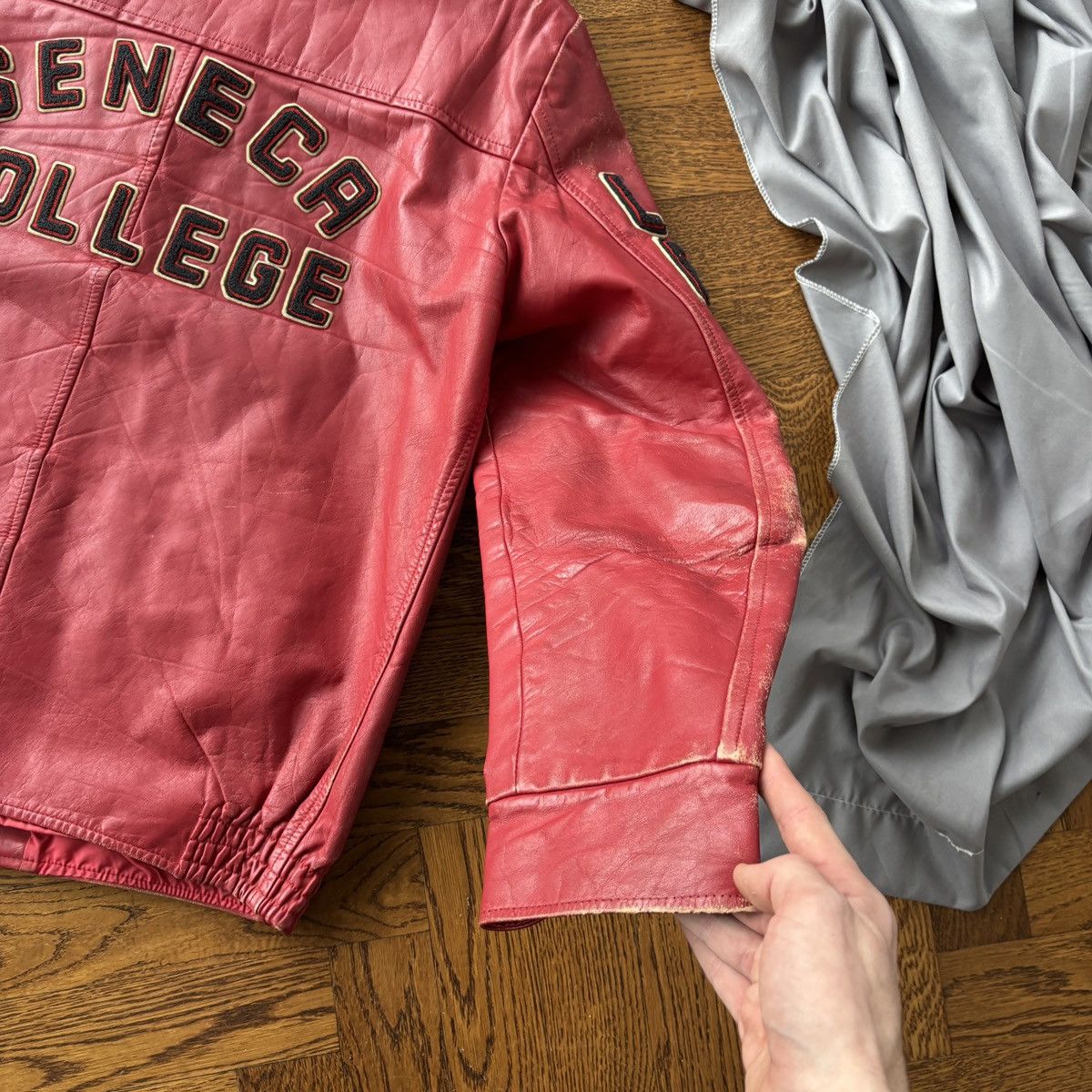 Vintage True Vintage Leather Jacket College Letterman 1960s 1970s Size US L / EU 52-54 / 3 - 7 Thumbnail
