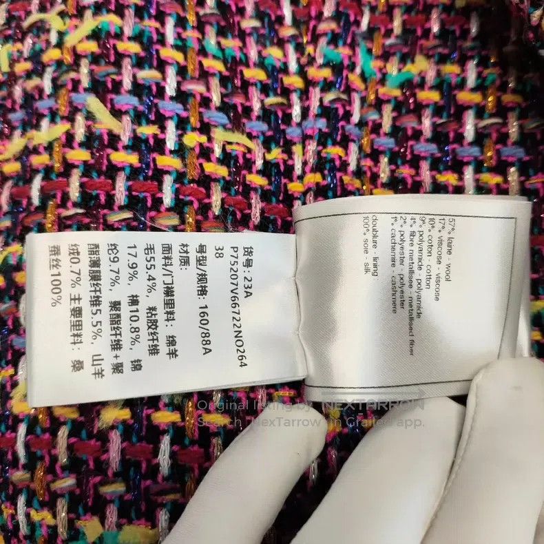 Chanel Chanel 23A tweed coat pink and black Size XS / US 0-2 / IT 36-38 - 7 Thumbnail