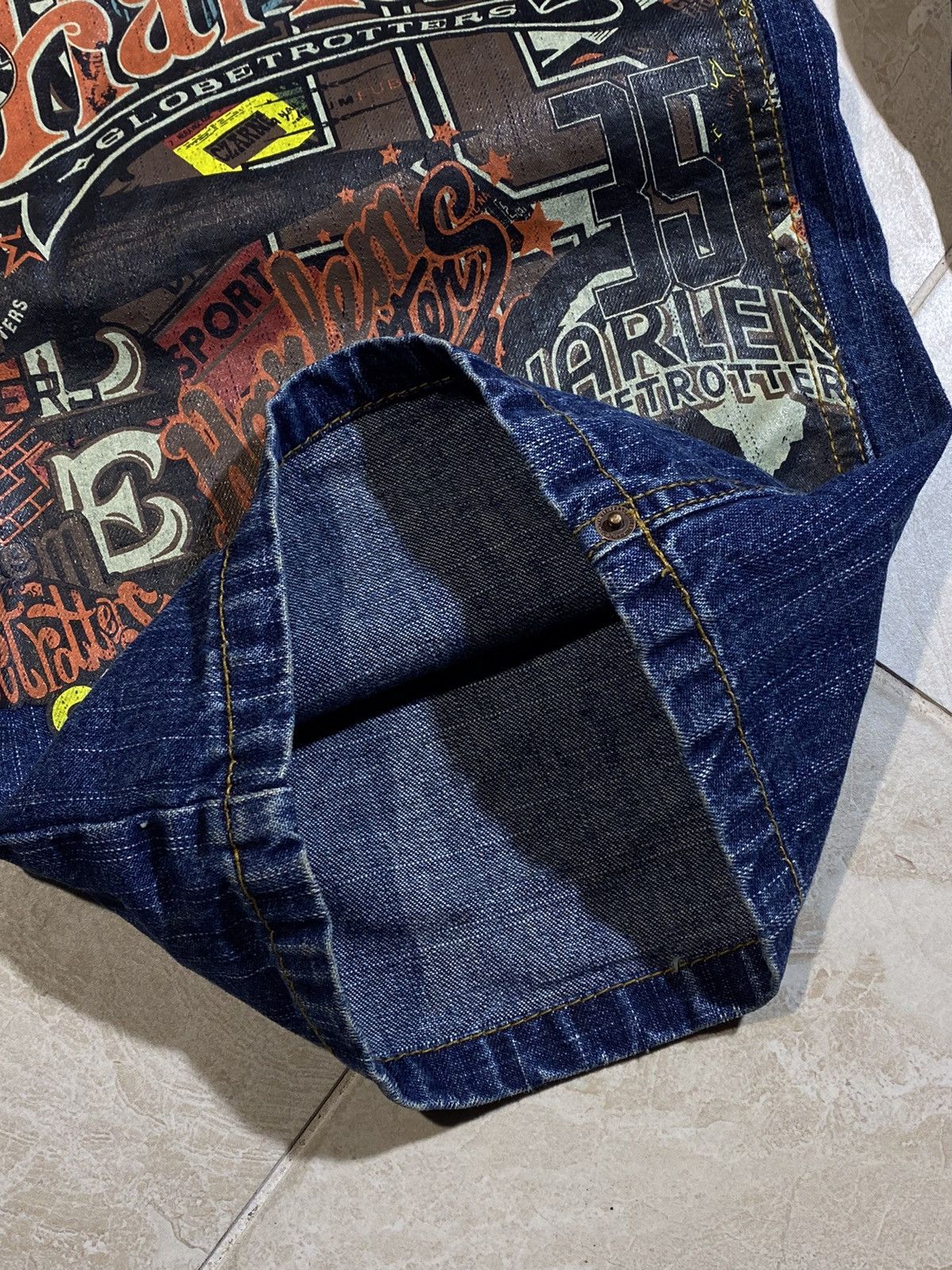 Fubu Crazy Y2K Platinum Fubu Jnco Style Globetrotters 34x34 Jeans Size US 34 / EU 50 - 11 Thumbnail