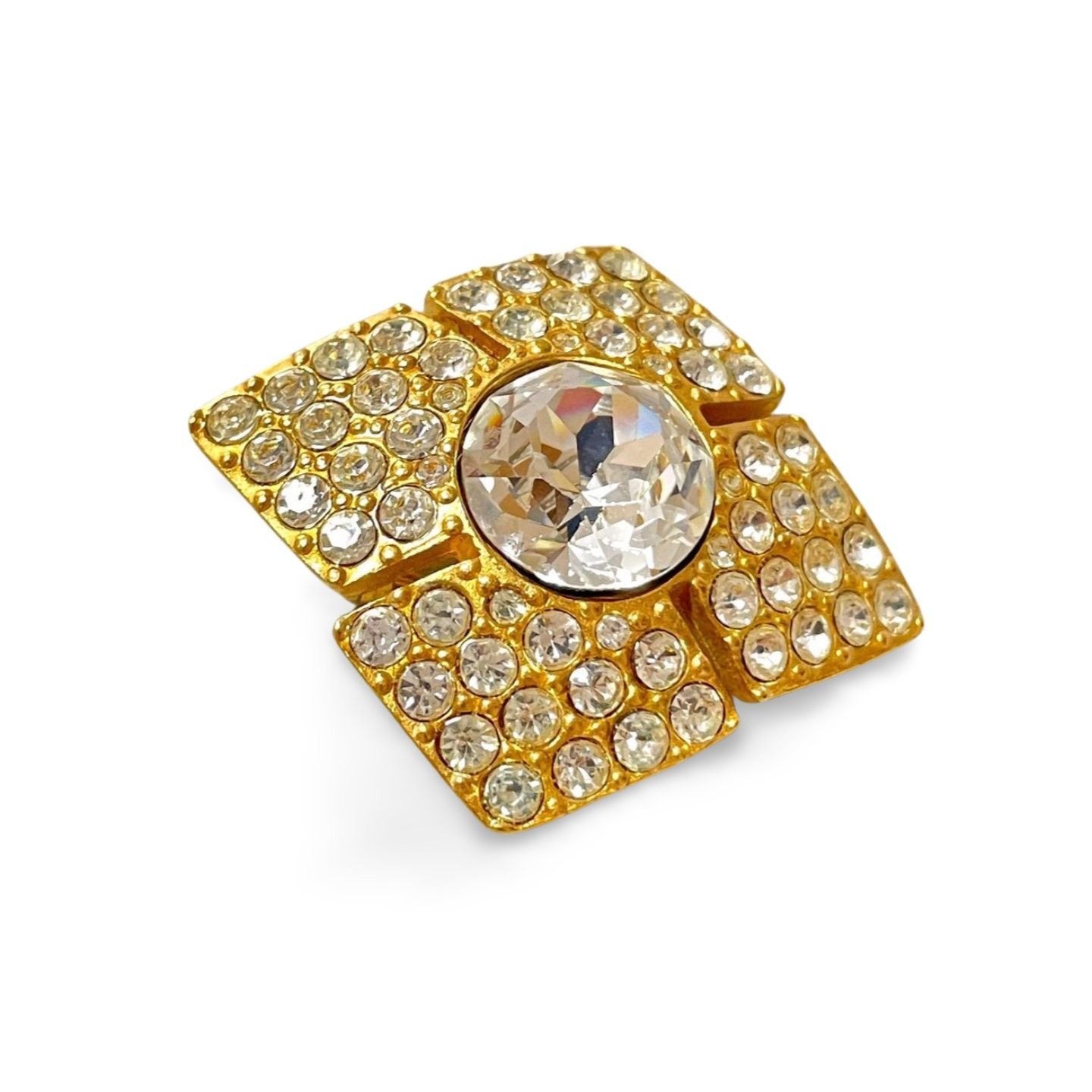 Dior MINT. Vintage Christian Dior diamond shape brooch, crystals Size ONE SIZE - 2 Thumbnail