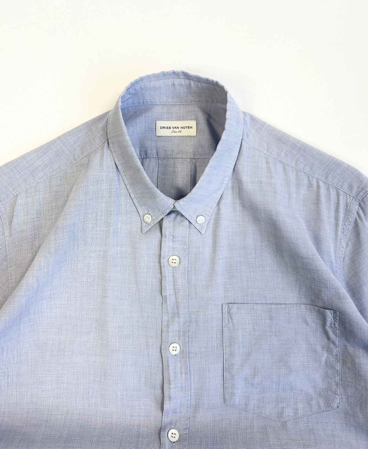 Dries Van Noten Dries Van Noten Vintage Blue Short Sleeve Button-Up Shirt Size US M / EU 48-50 / 2 - 9 Thumbnail