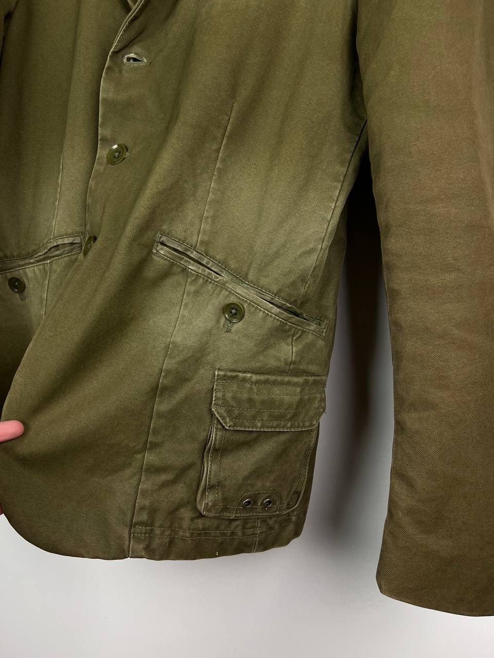 Diesel Diesel SK-Y78 khaki cotton leather trim blazer jacket Size US M / EU 48-50 / 2 - 8 Thumbnail