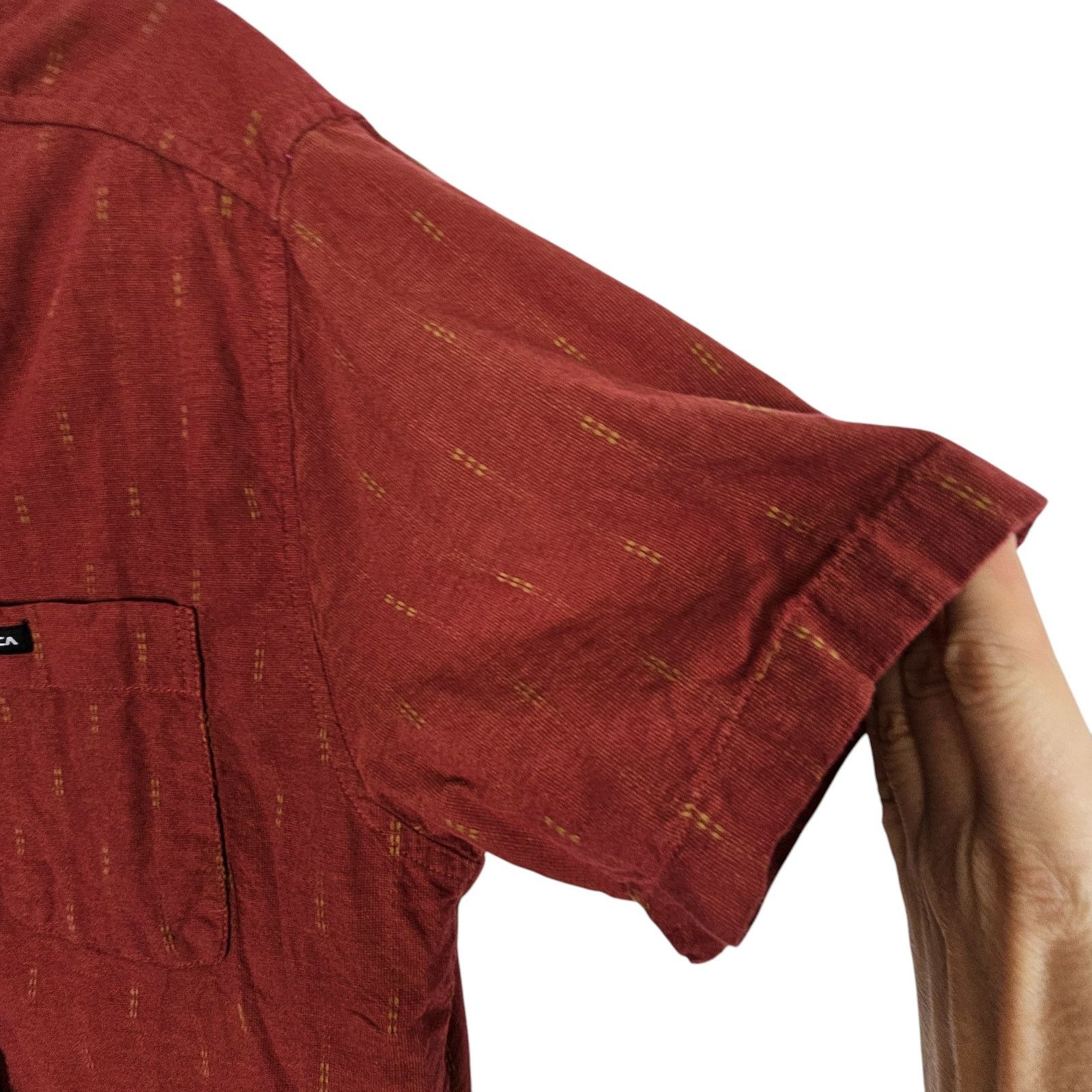 RVCA RVCA Mens Red Button Slim Fit Shirt Size L Skater Casual Size US L / EU 52-54 / 3 - 4 Thumbnail