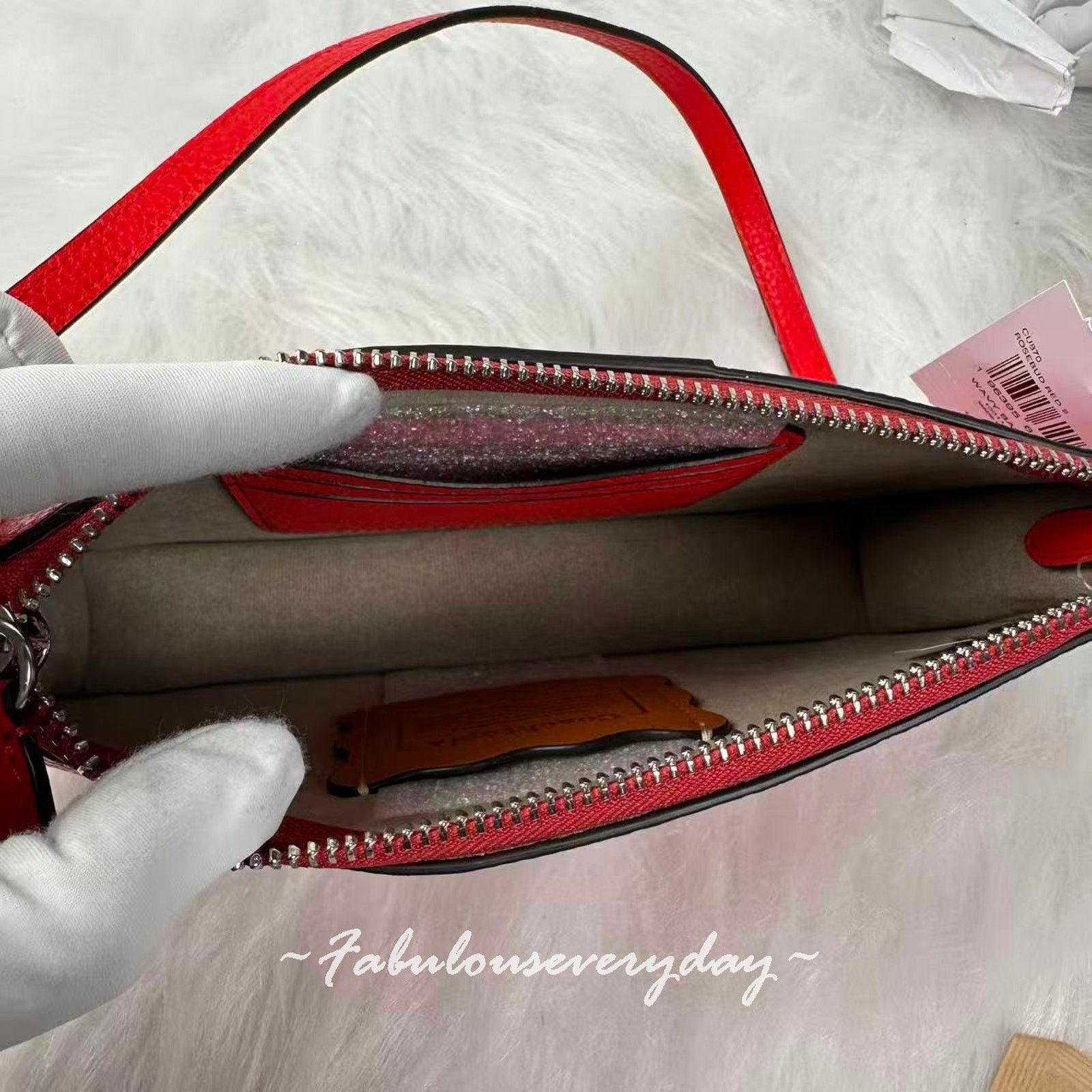 Coach COACH Small Wavy Shoulder Coachtopia Upcrafted Leather Red Size ONE SIZE - 8 Thumbnail