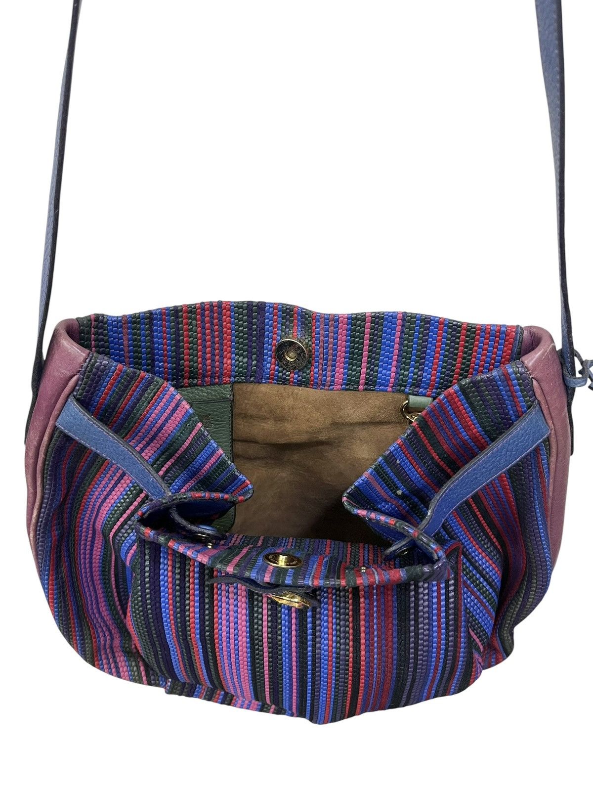 Delvaux RARE🔥Vintage Delvaux Woven Stripe Leather D Charm Bag Size ONE SIZE - 14 Thumbnail