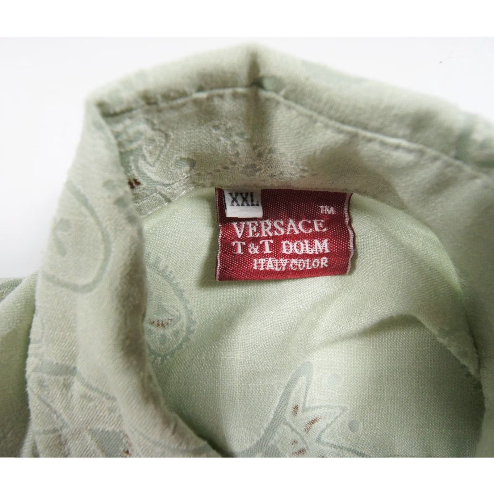 Versace VINTAGE Versace Button-Up Shirt Mens 2XL Green Paisley Medusa Logo Italy XL USA Size US XXL / EU 58 / 5 - 6 Thumbnail