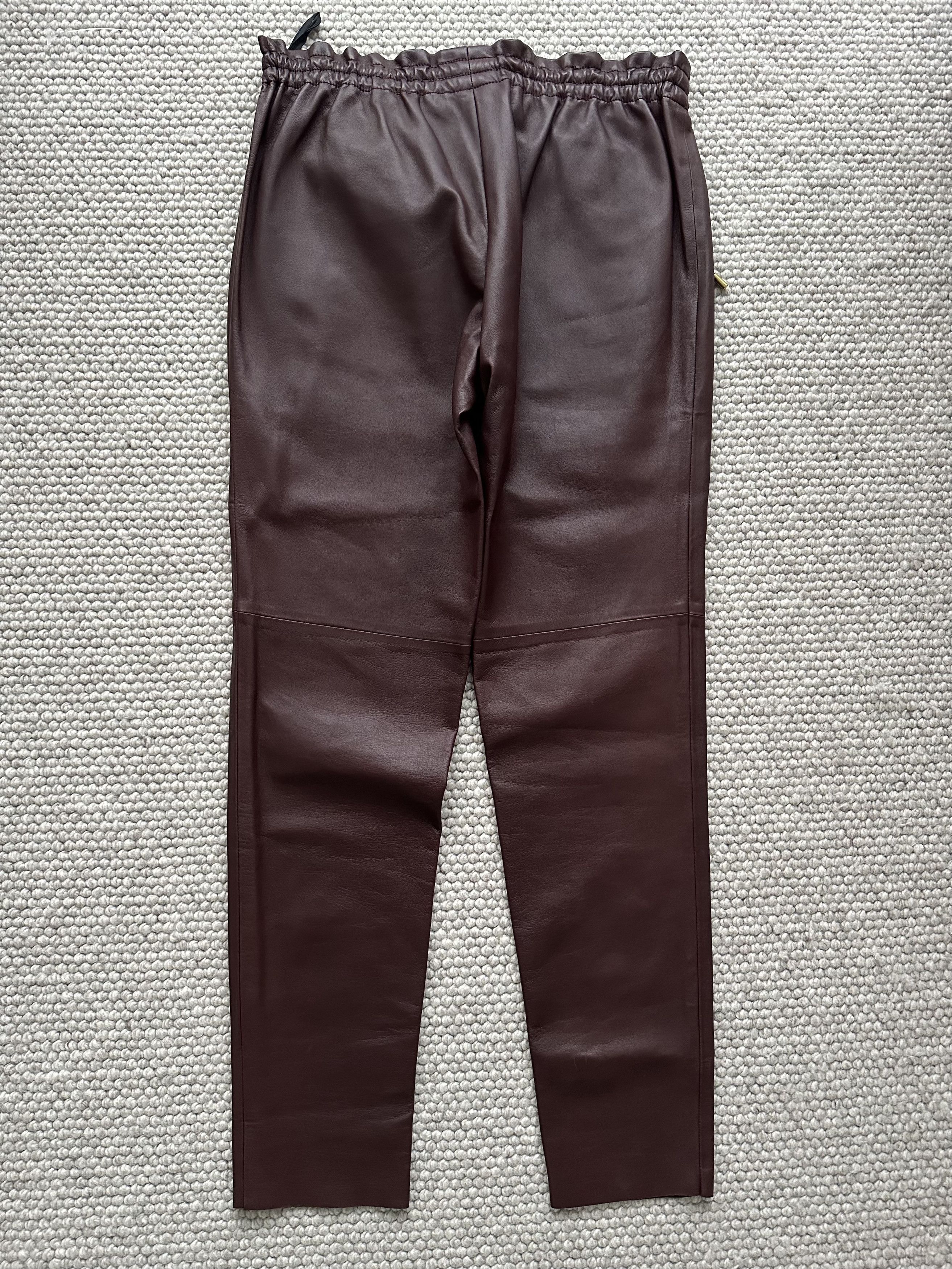 Gucci GUCCI lined burgundy / maroon brown soft leather pants Size 27" / US 4 / IT 40 - 17 Thumbnail