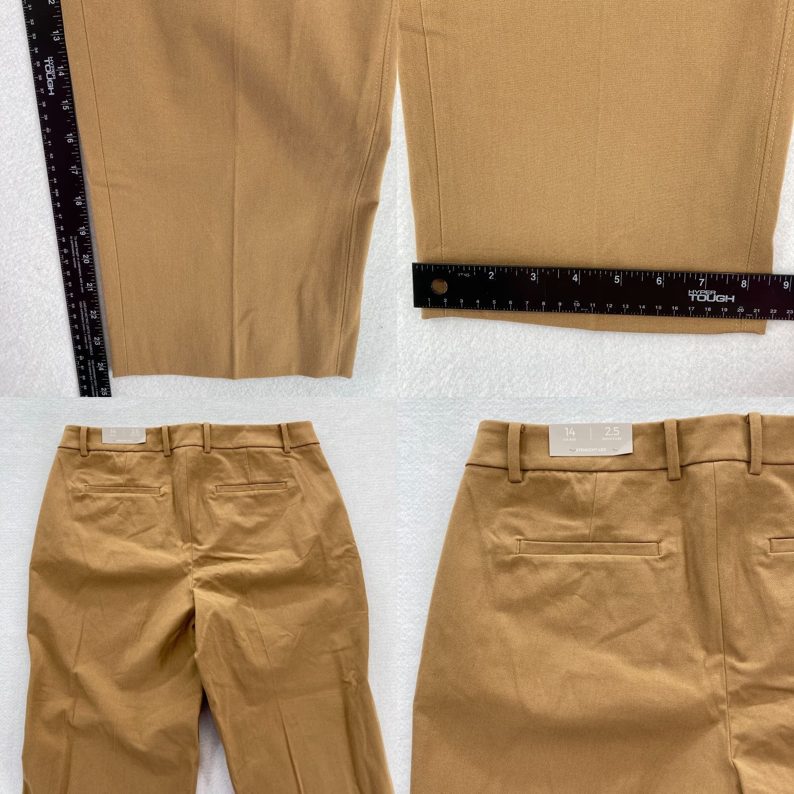 Vintage Chico's Pants Women's 2.5 Straight Leg Crop Brown Bi Stretch Fabric Mid Rise NWT Size 36" / US 14 / IT 50 - 7 Thumbnail
